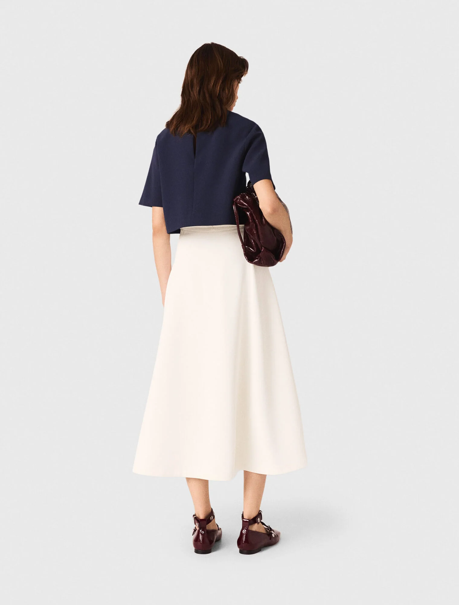 Heavy crepe short top Navy - Image 3