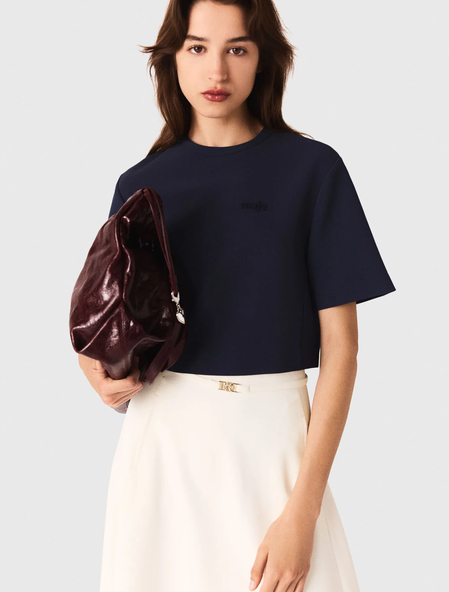 Heavy crepe short top Navy - Image 5