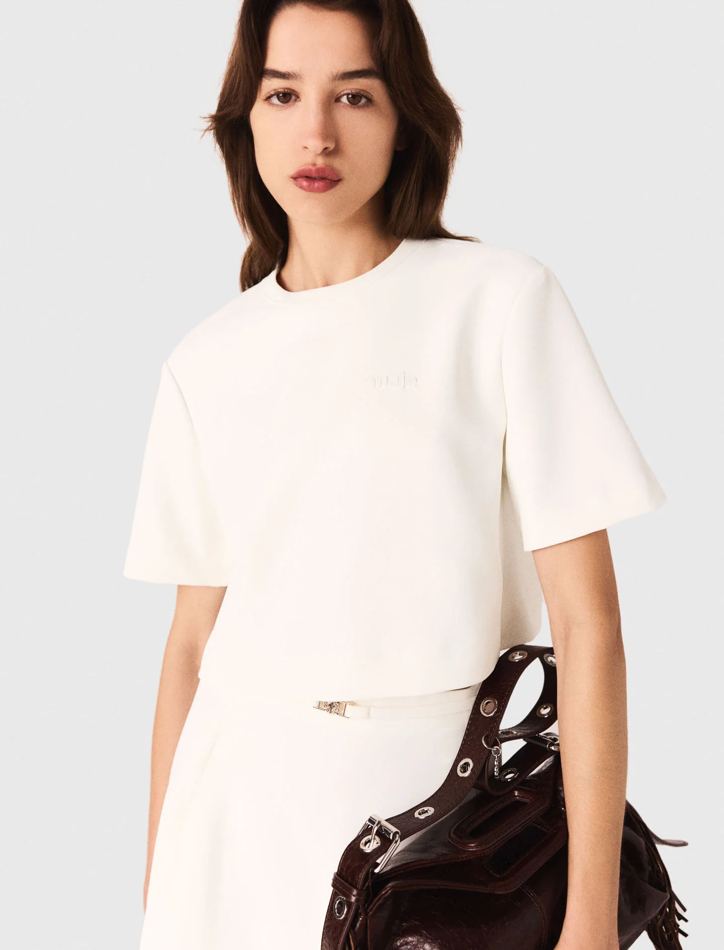 Heavy crepe short top White - Image 4