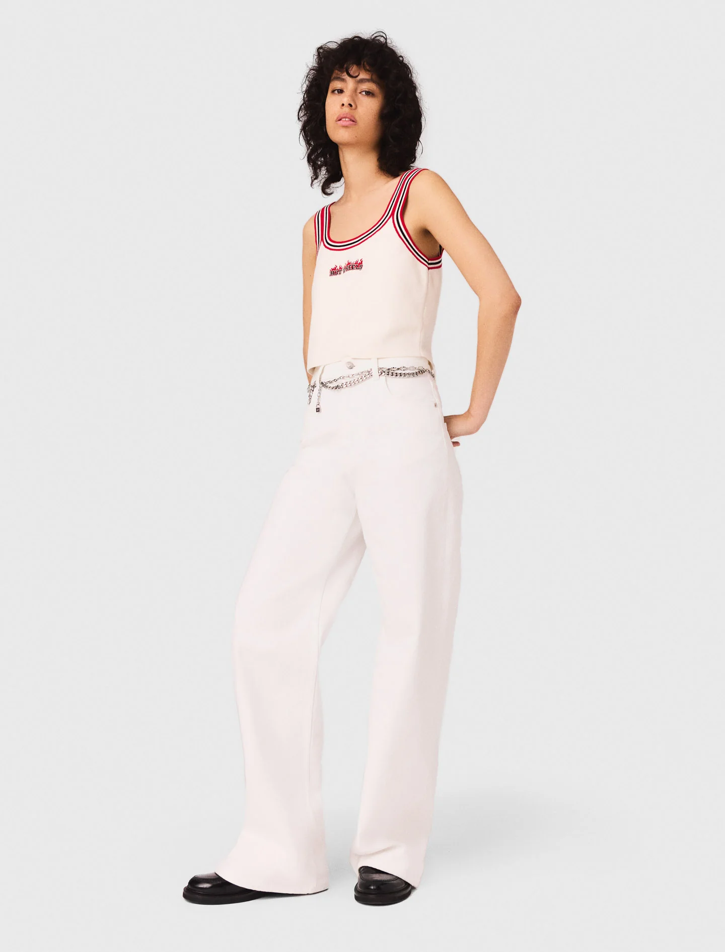 Hot Wheels x Maje Knit crop top White