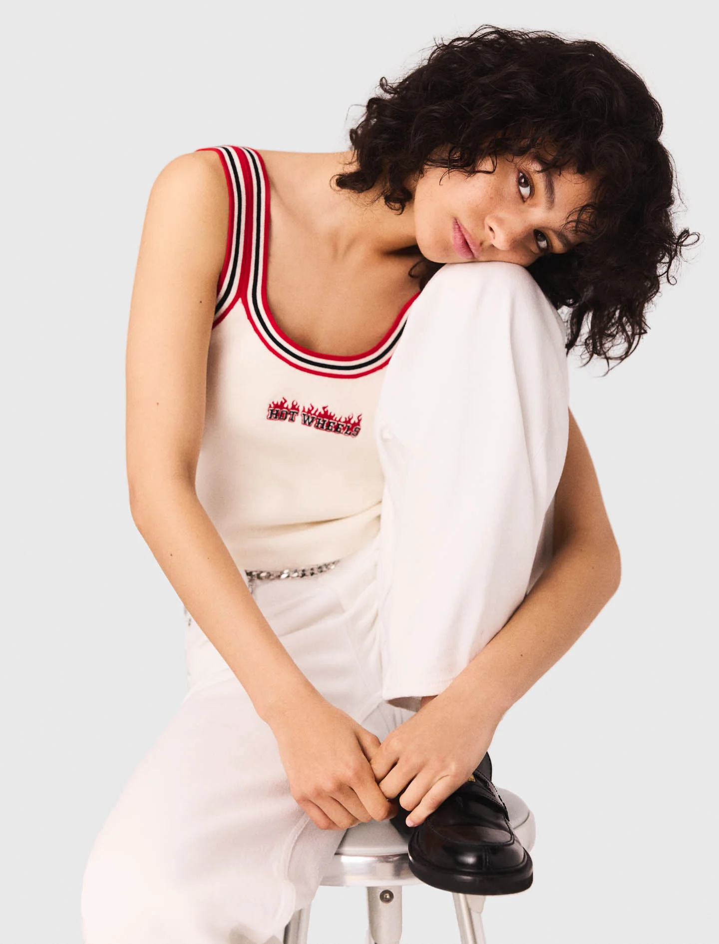 Hot Wheels x Maje Knit crop top White - Image 3
