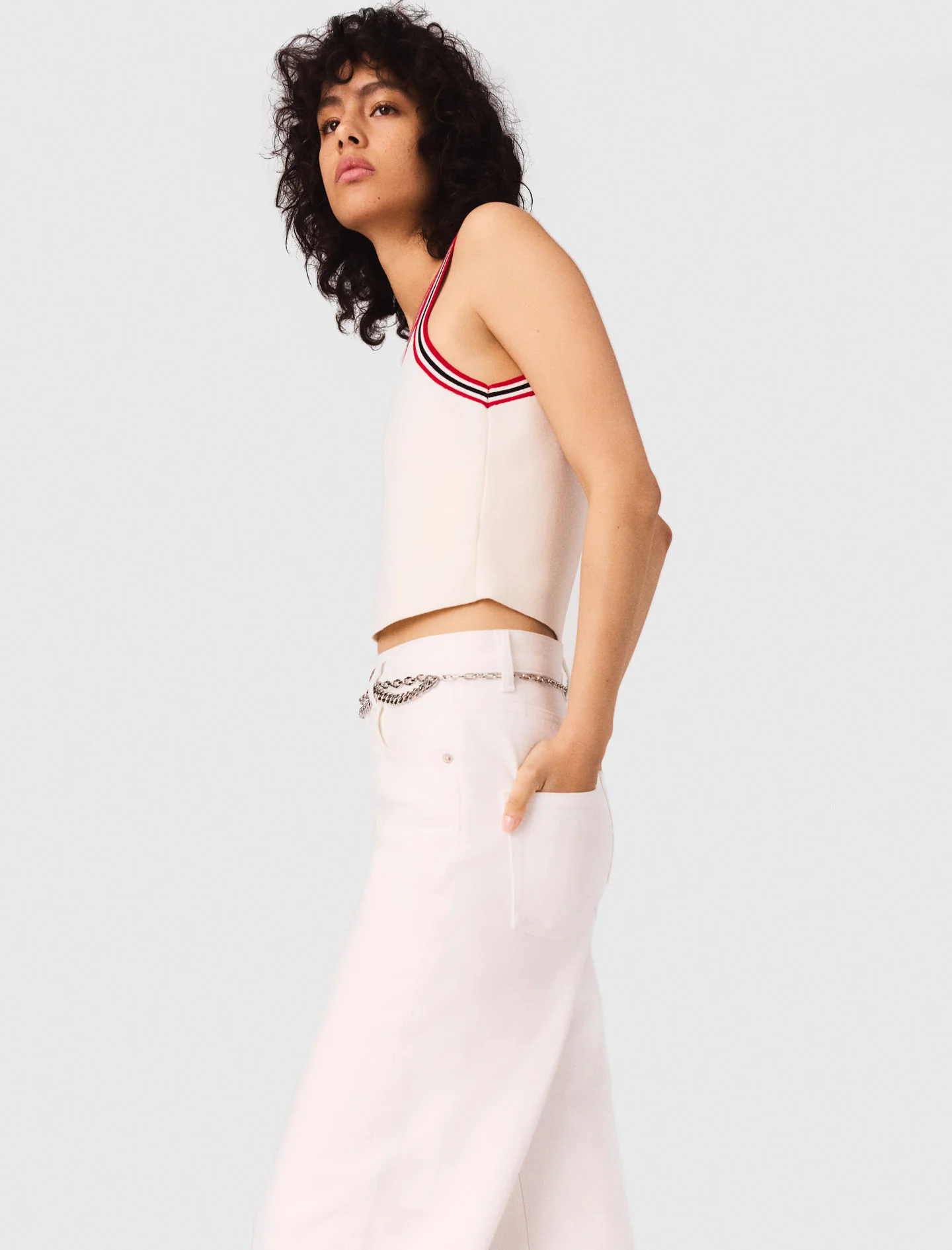 Hot Wheels x Maje Knit crop top White - Image 5