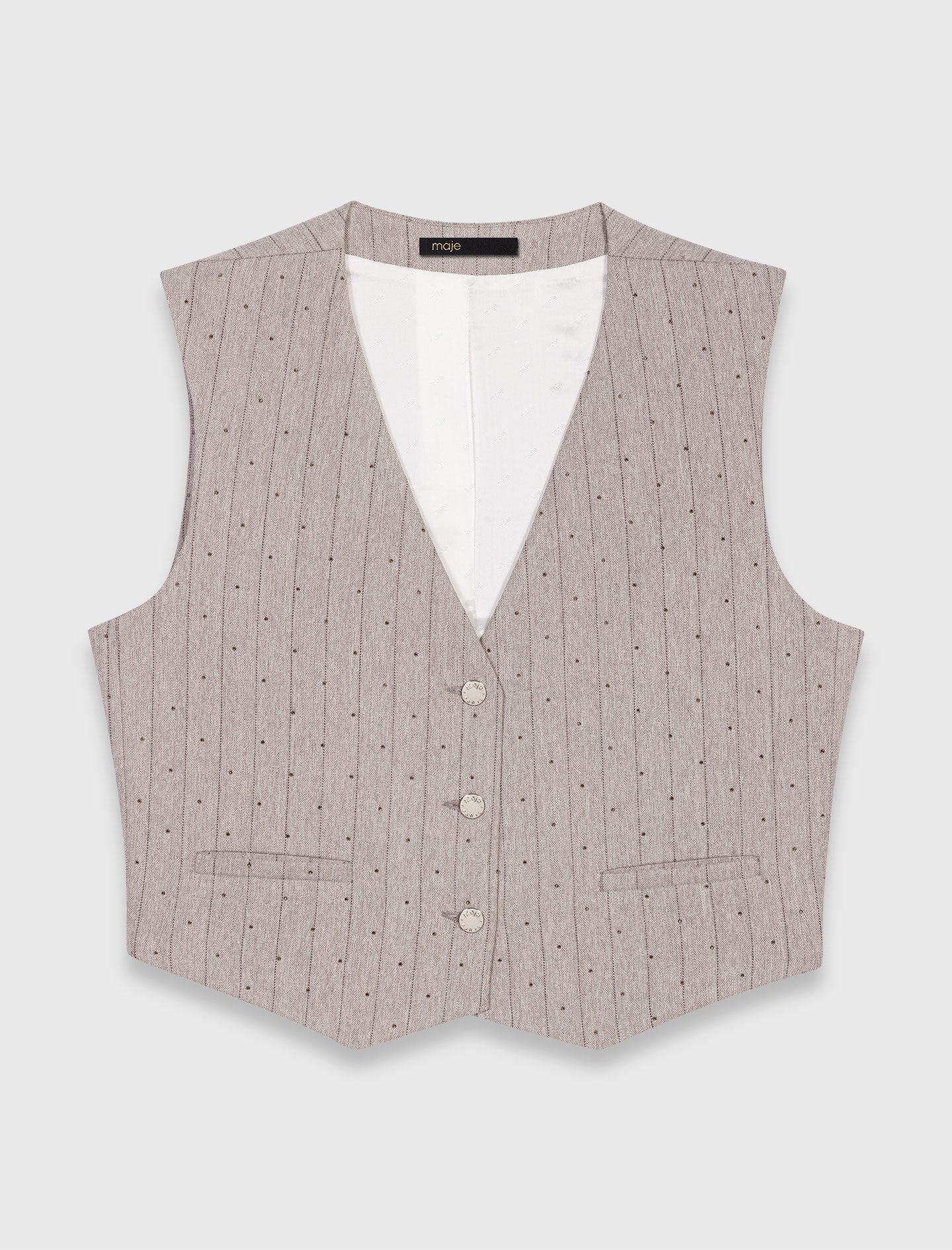 Diamanté tailored jacket Light Grey - Image 8