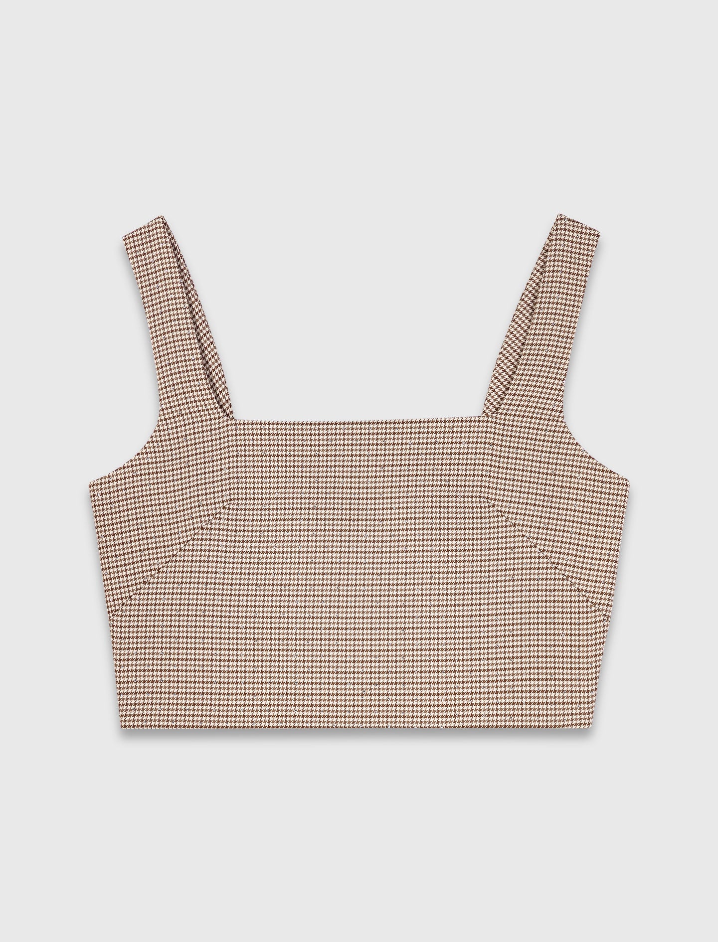Checked diamanté strappy top Brown - Image 6