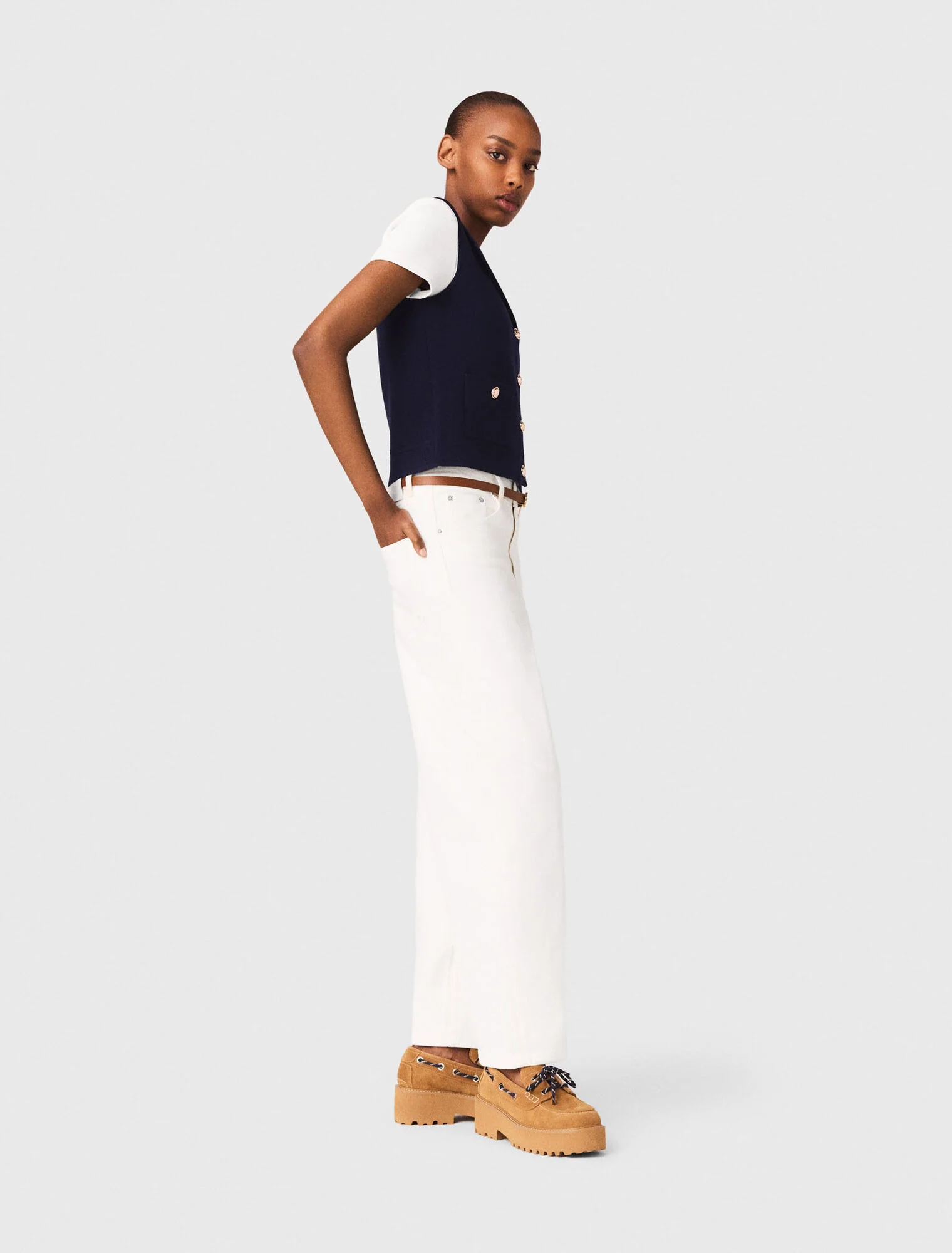 Polo Knit Cardigan Navy - Image 2