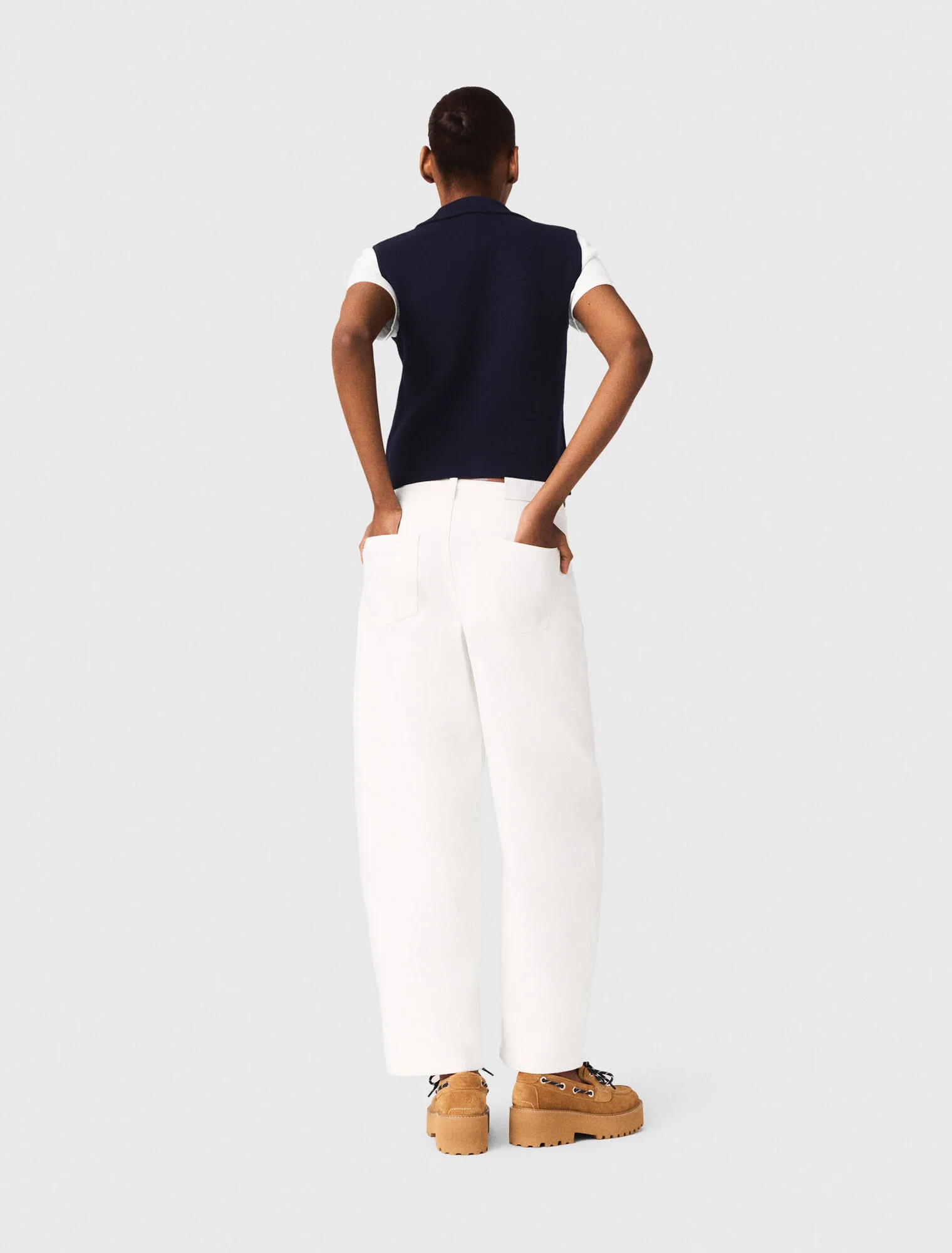 Polo Knit Cardigan Navy - Image 3