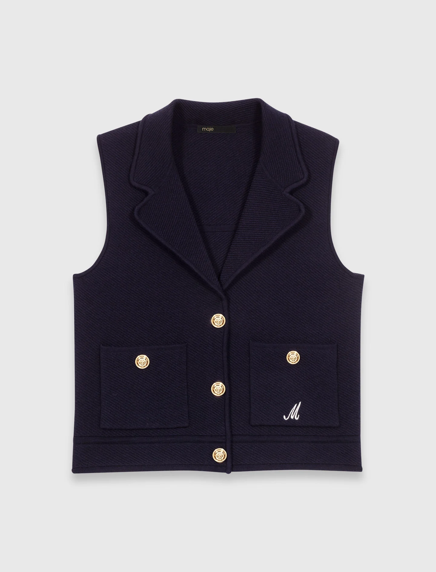 Polo Knit Cardigan Navy - Image 5