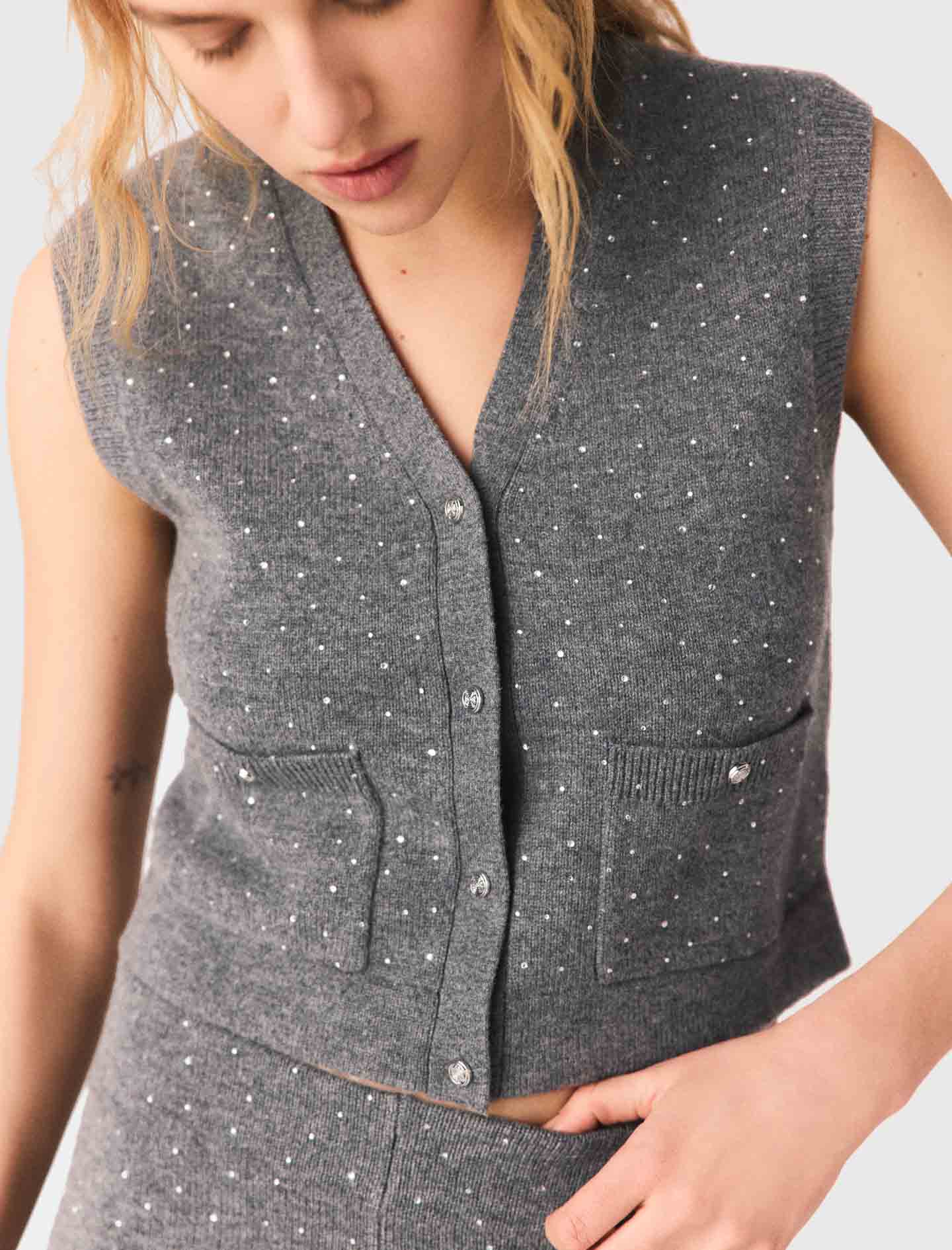 Rhinestone knit top - Image 6