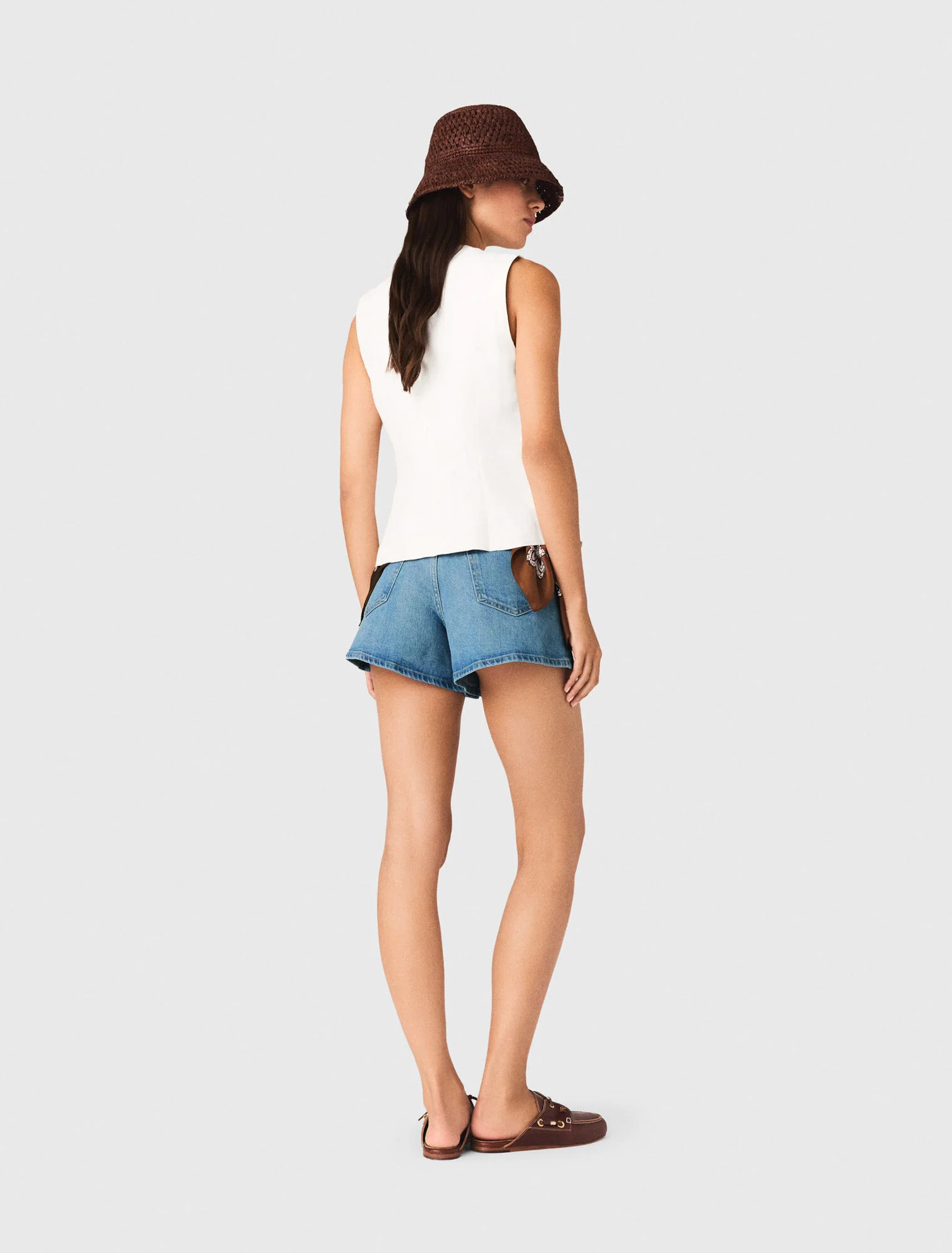 Embroidered Linen-Blend Jacket White - Image 3