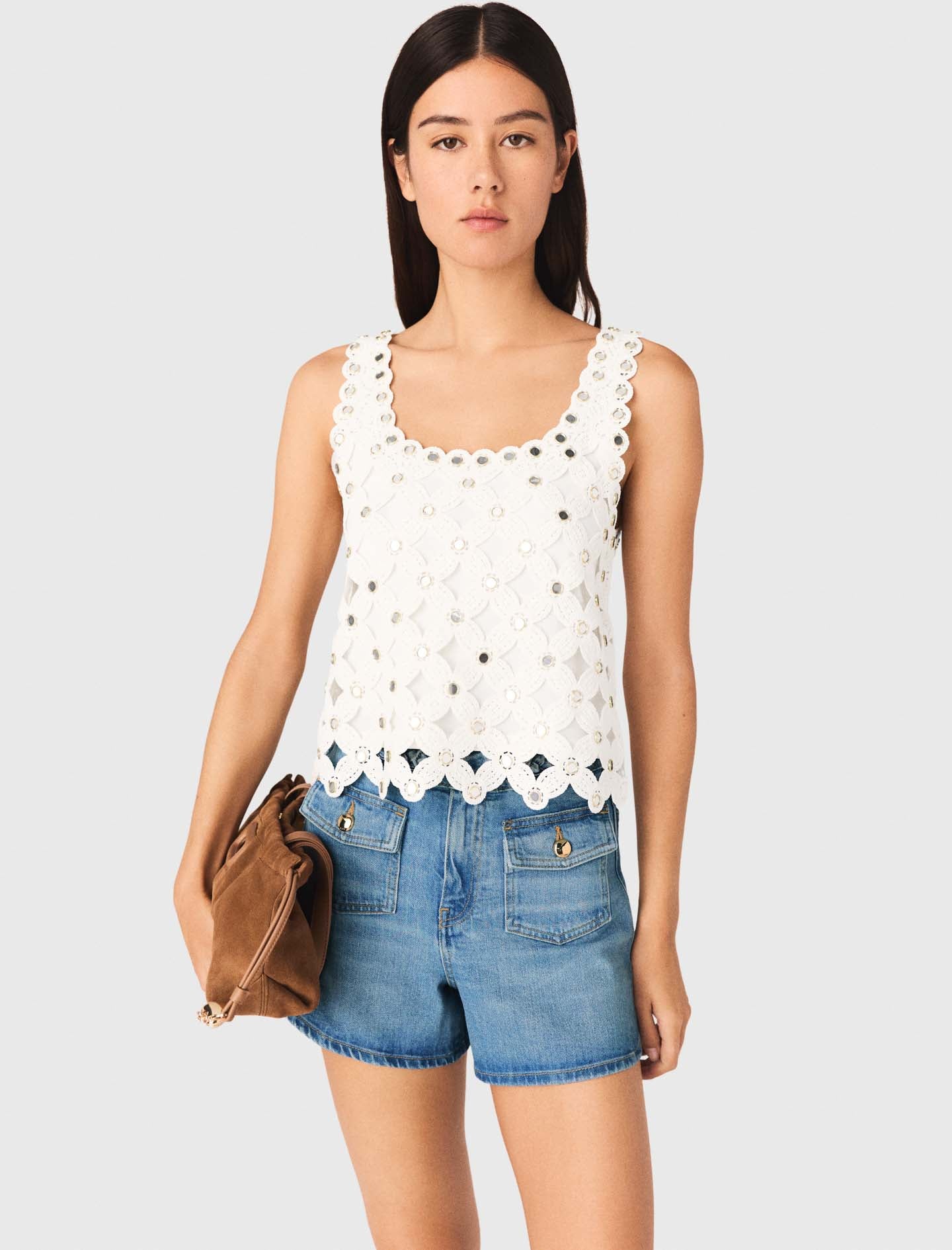 Mirrored Crochet Top White - Image 4
