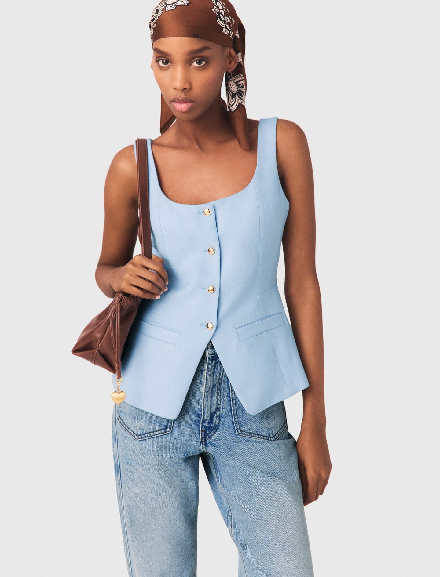 Long Tailored Jacket Blue Sky - Image 3