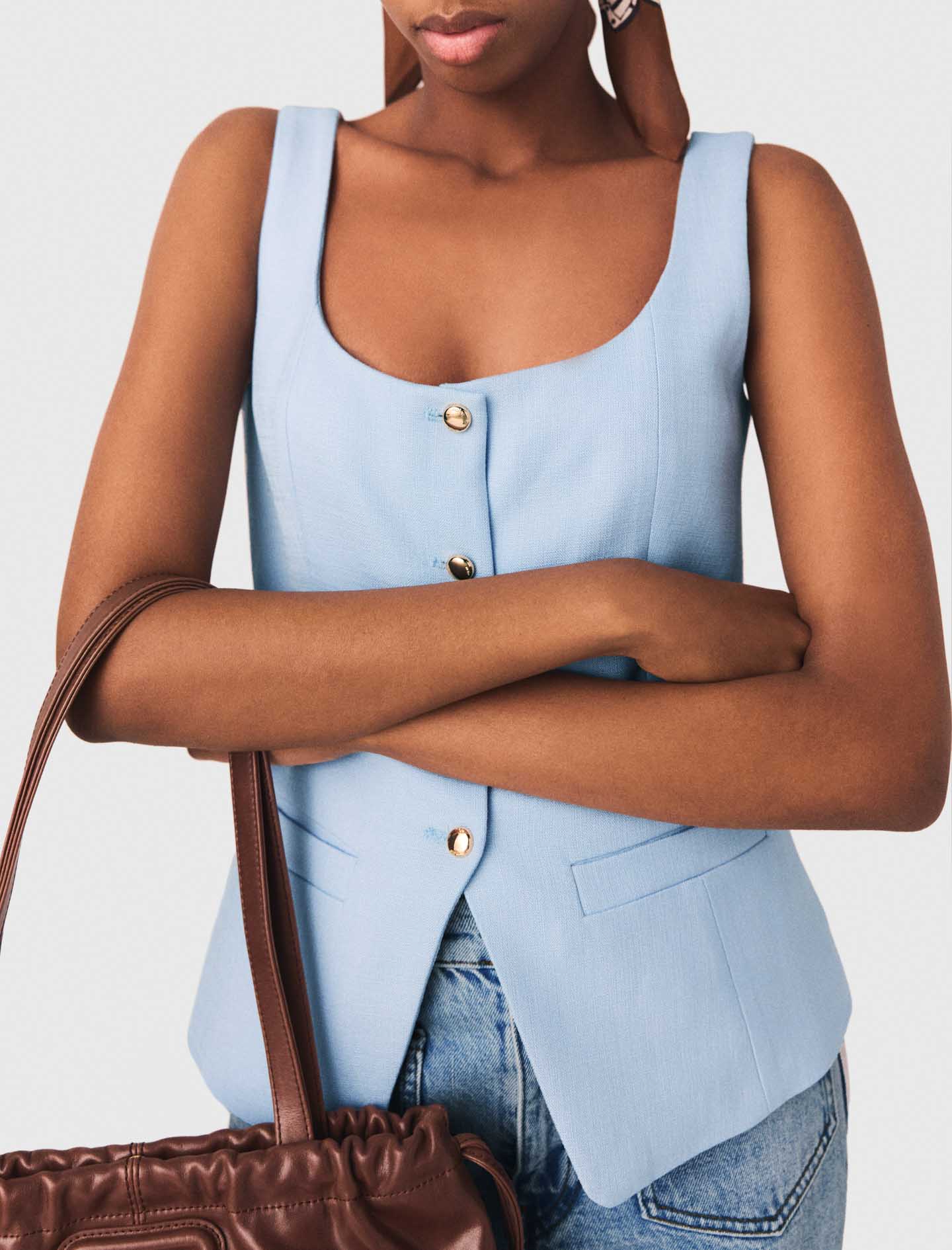 Long Tailored Jacket Blue Sky - Image 5