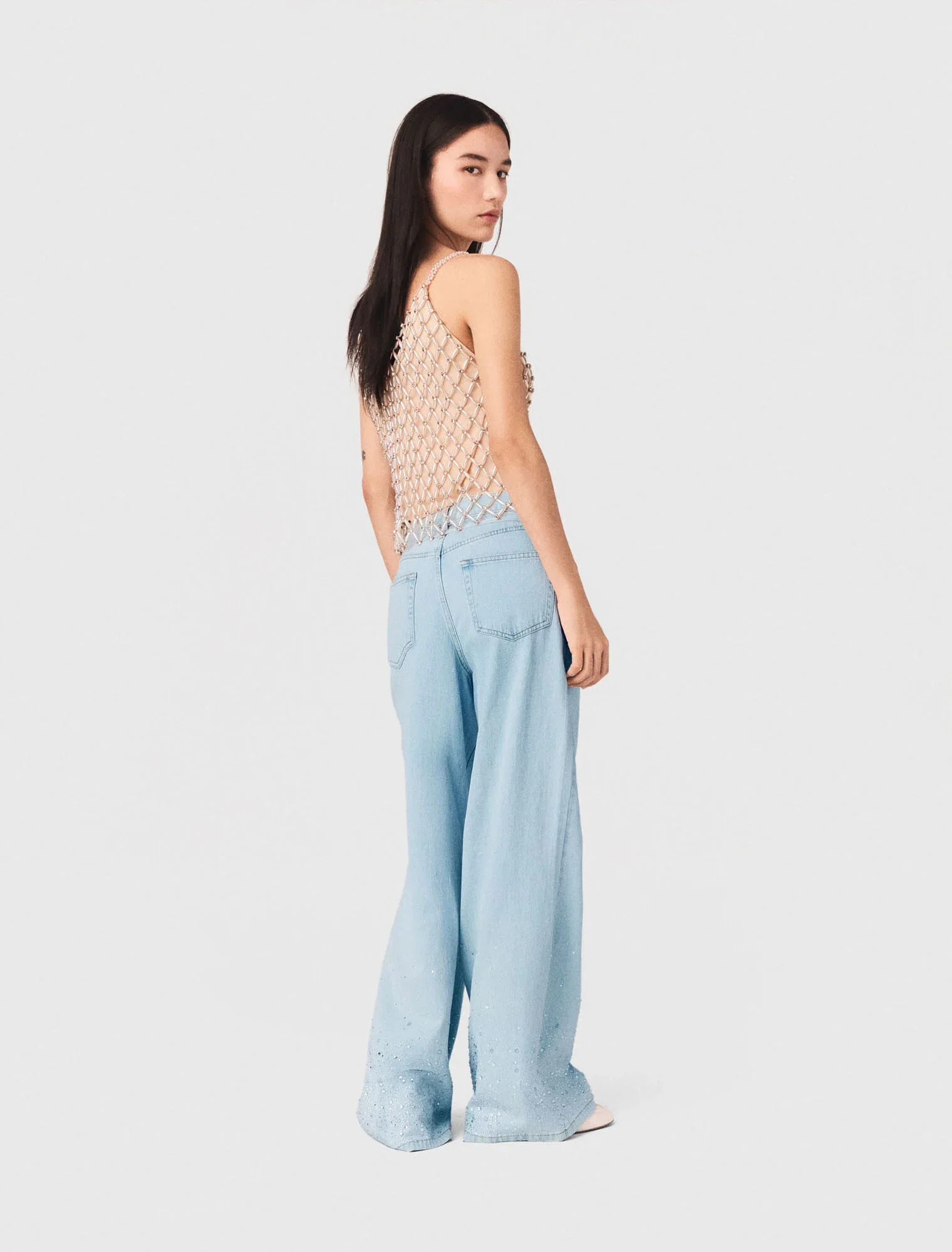 Beaded Top With Lining Ecru - Image 3