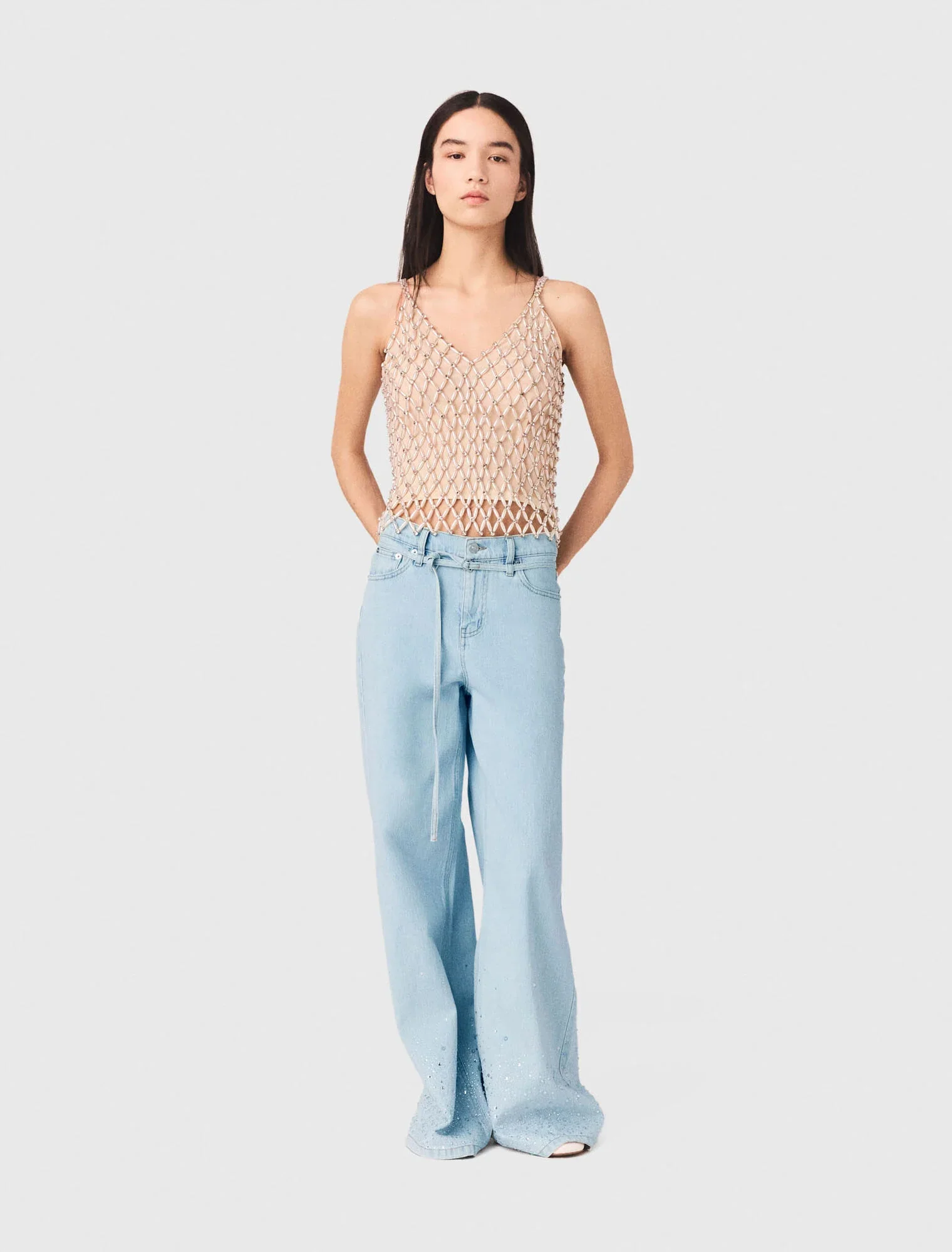 Beaded Top With Lining Ecru - Image 5