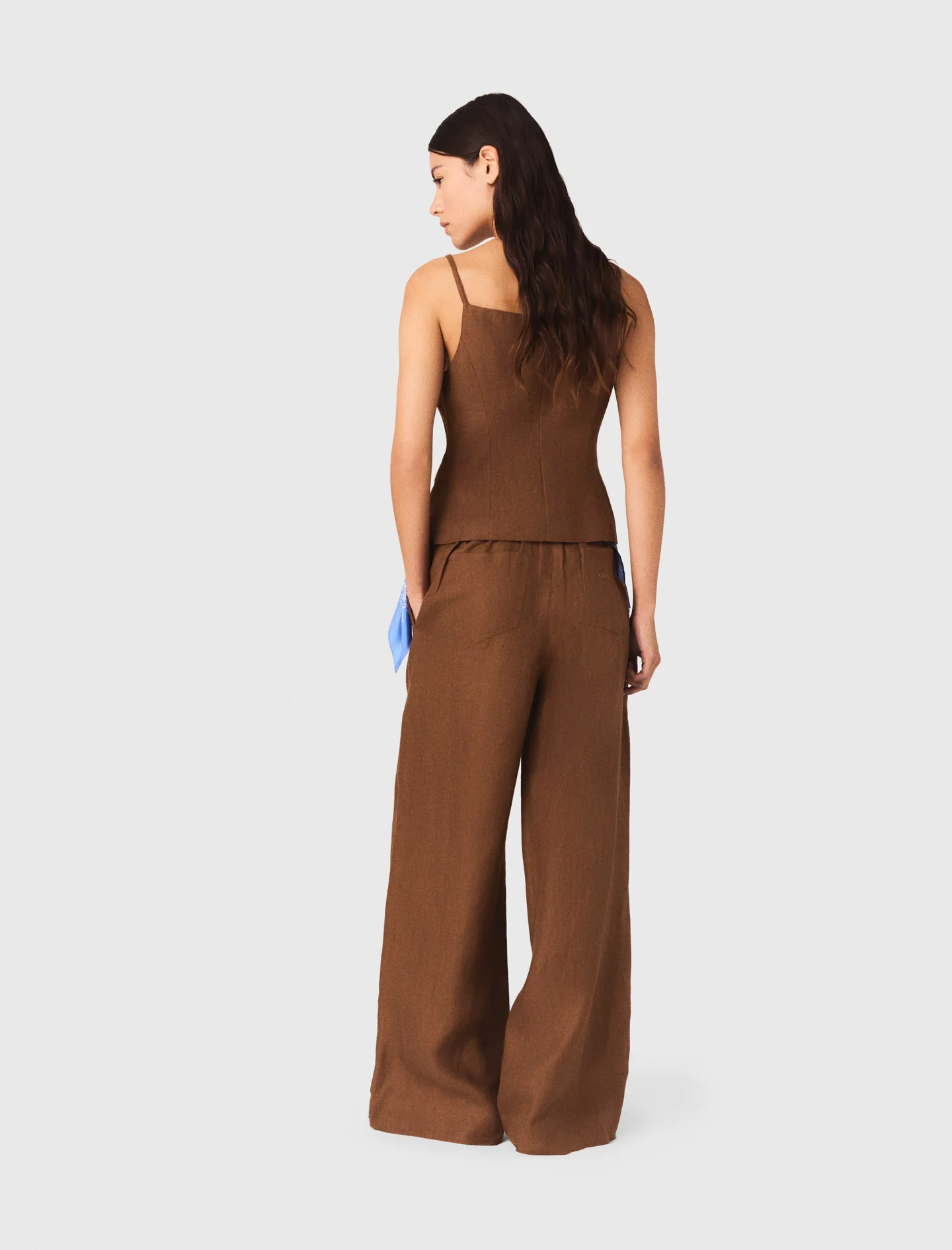 Linen Blend Top Brown - Image 3