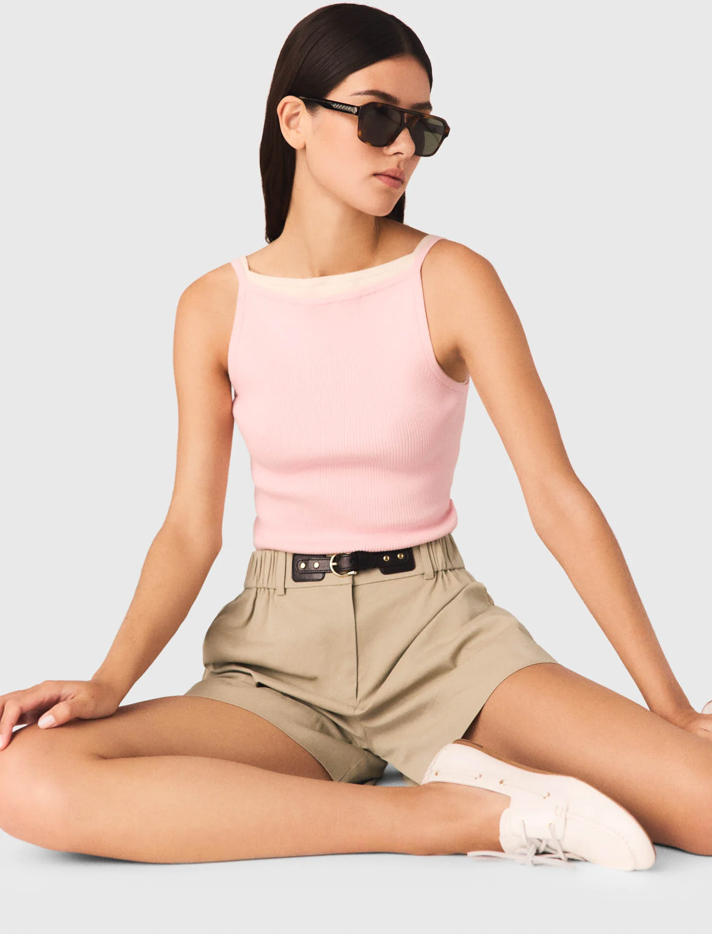 High Straight-Neck Top Pink - Image 4