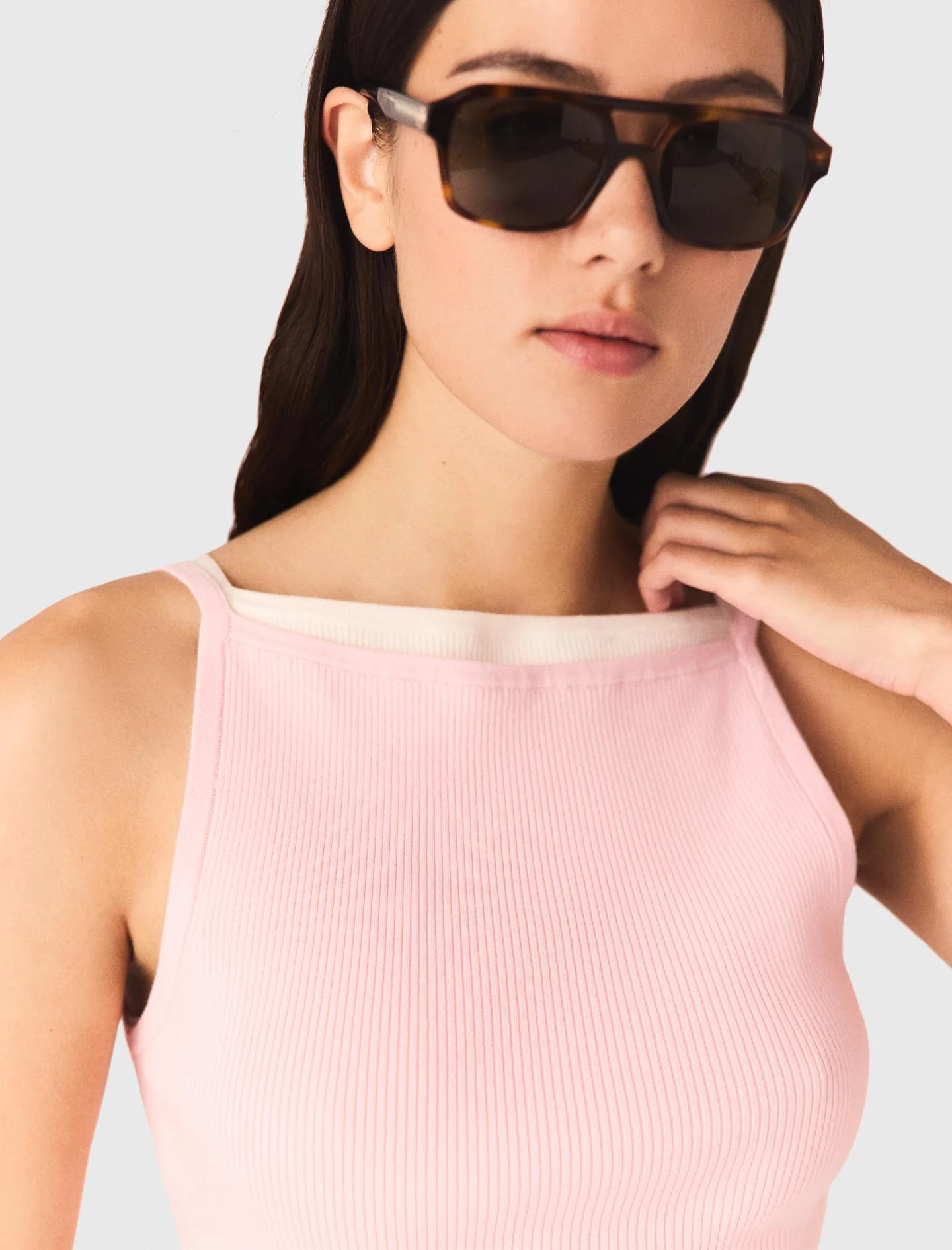 High Straight-Neck Top Pink - Image 6