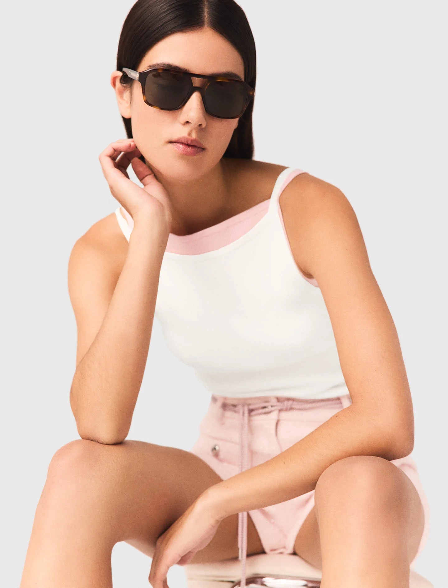 High Straight-Neck Top White - Image 4