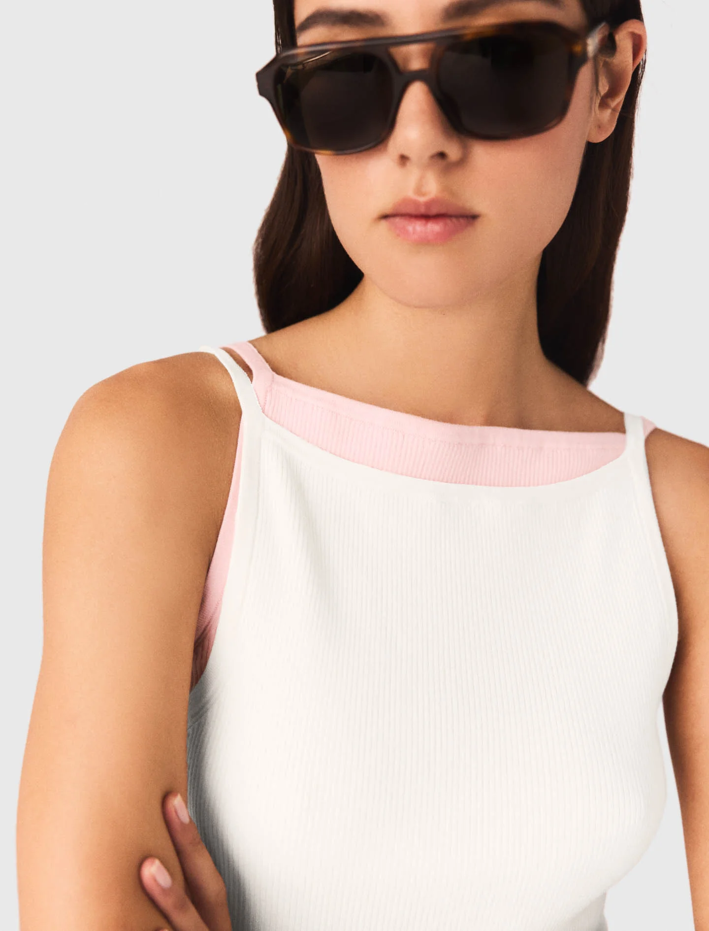 High Straight-Neck Top White - Image 7