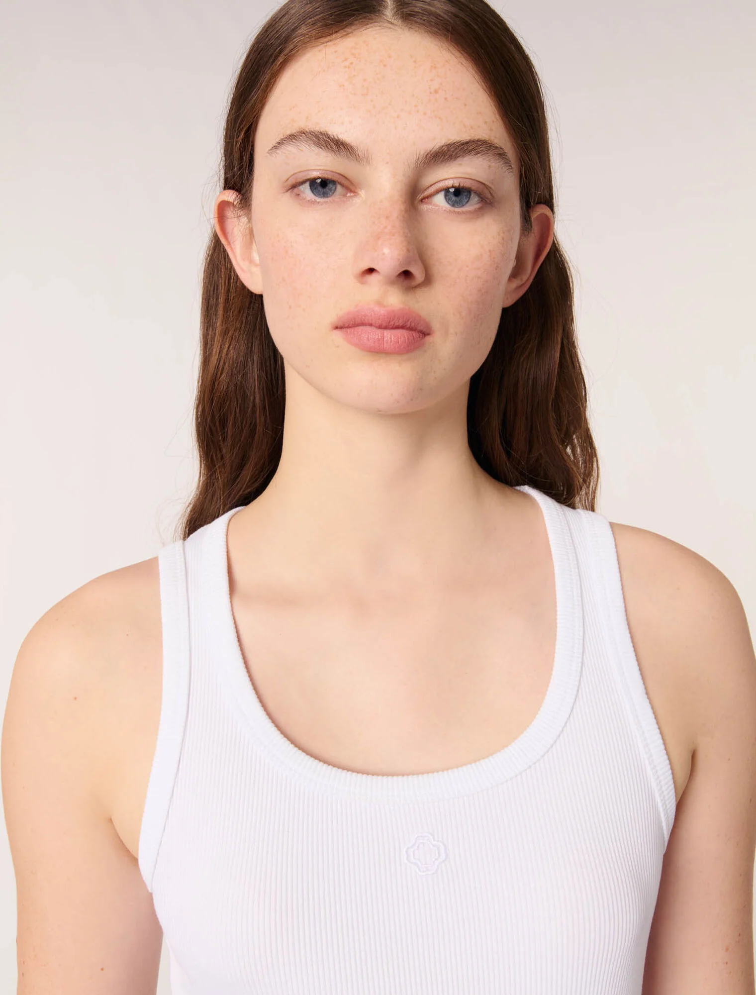 Rib knit tank top White - Image 5