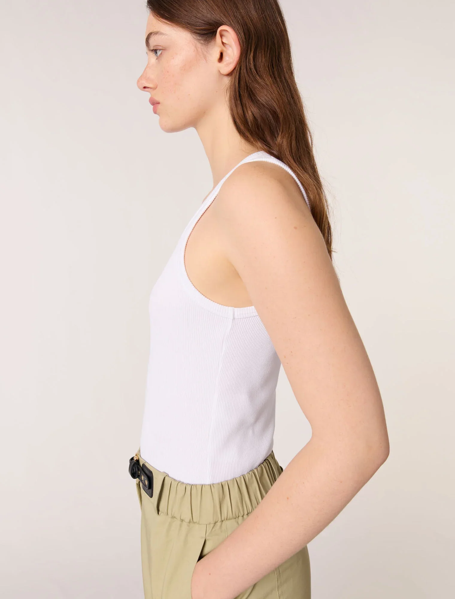 Rib knit tank top White - Image 6
