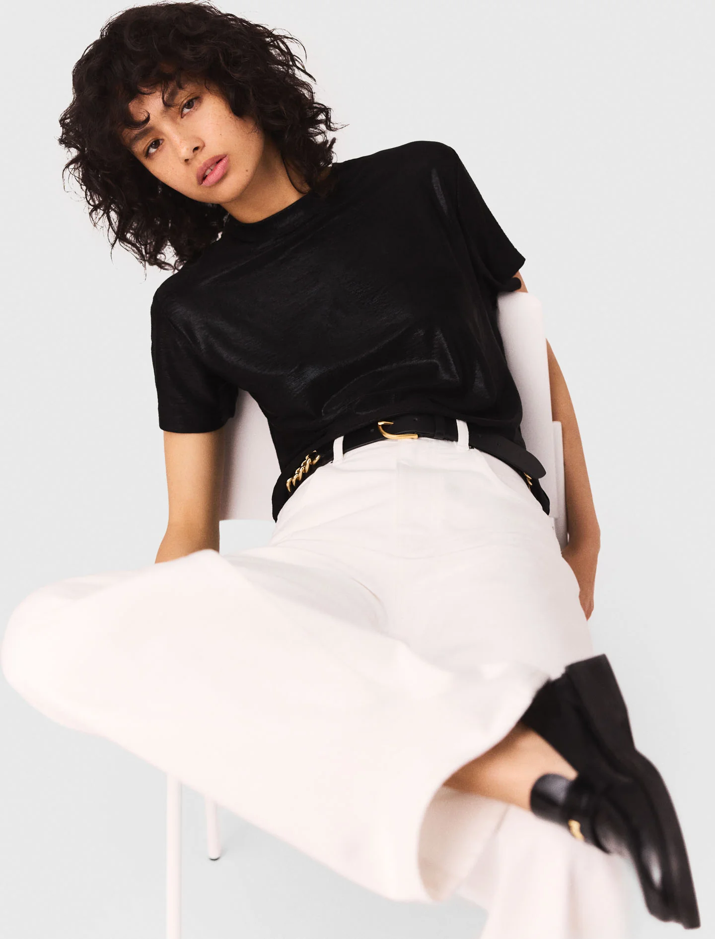 Lamé T-shirt Black/Glitter - Image 5