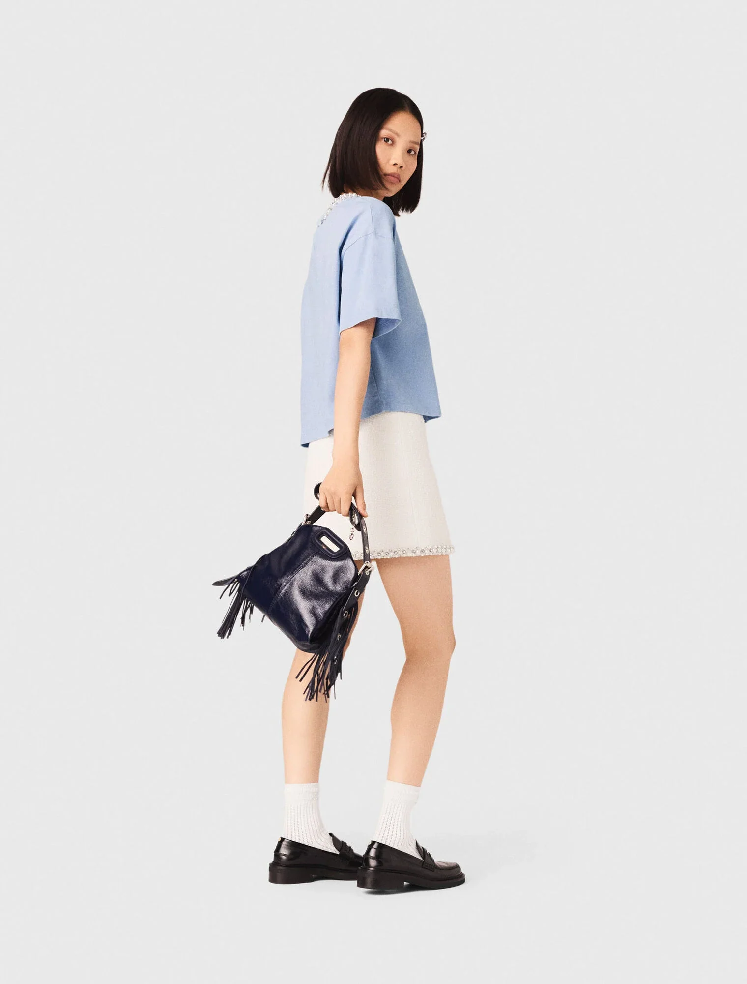Jewellery Neck T-Shirt Blue Sky - Image 2