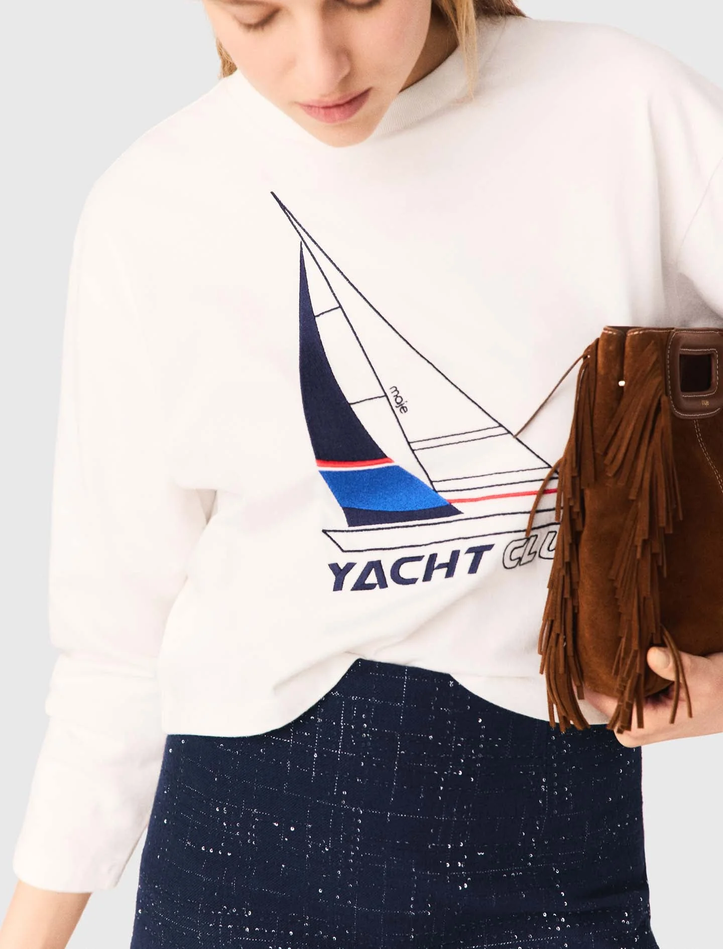 Boat Print T-Shirt White - Image 6