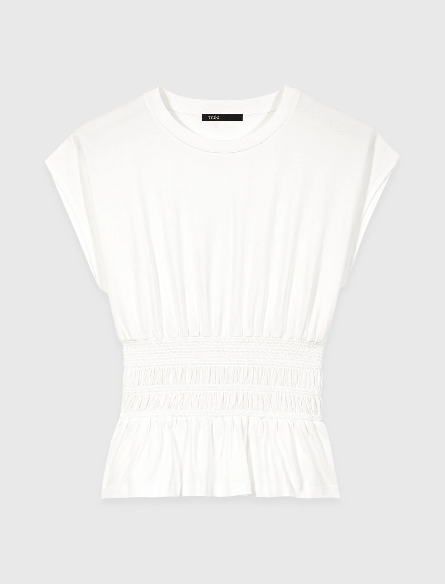 Fitted Pleated T-Shirt White - Image 7