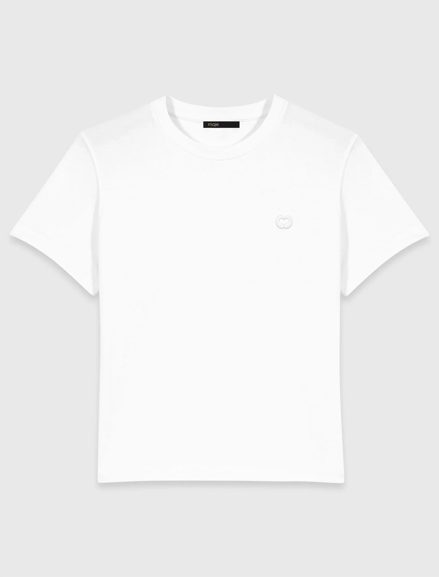 T-Shirt With Small Embroidered Logo White - Image 7
