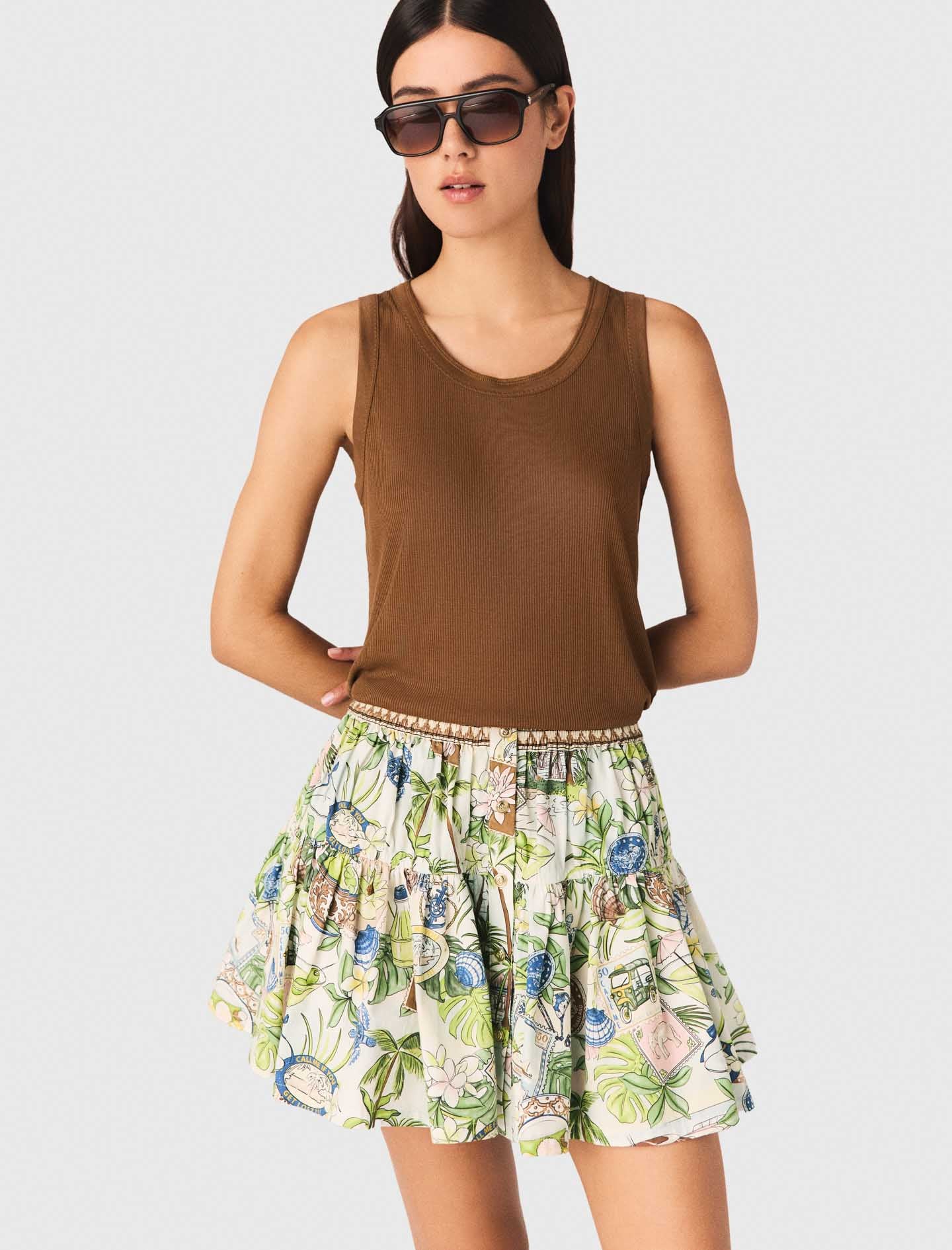 Rib Knit Vest Top Brown - Image 5