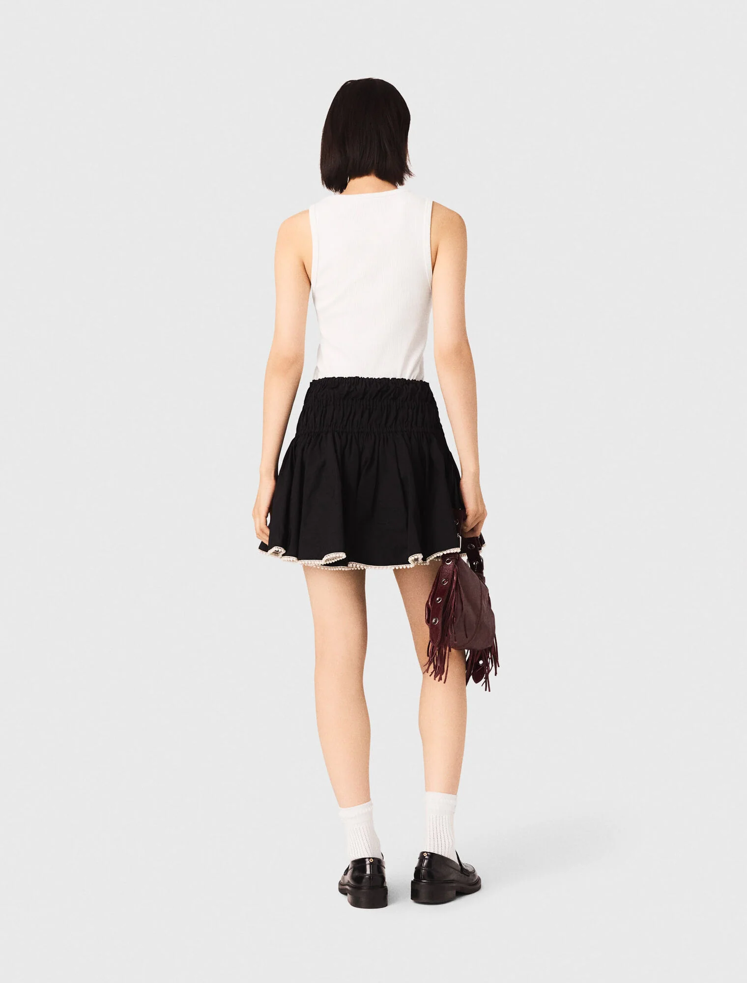 Rib Knit Tank Top White - Image 3