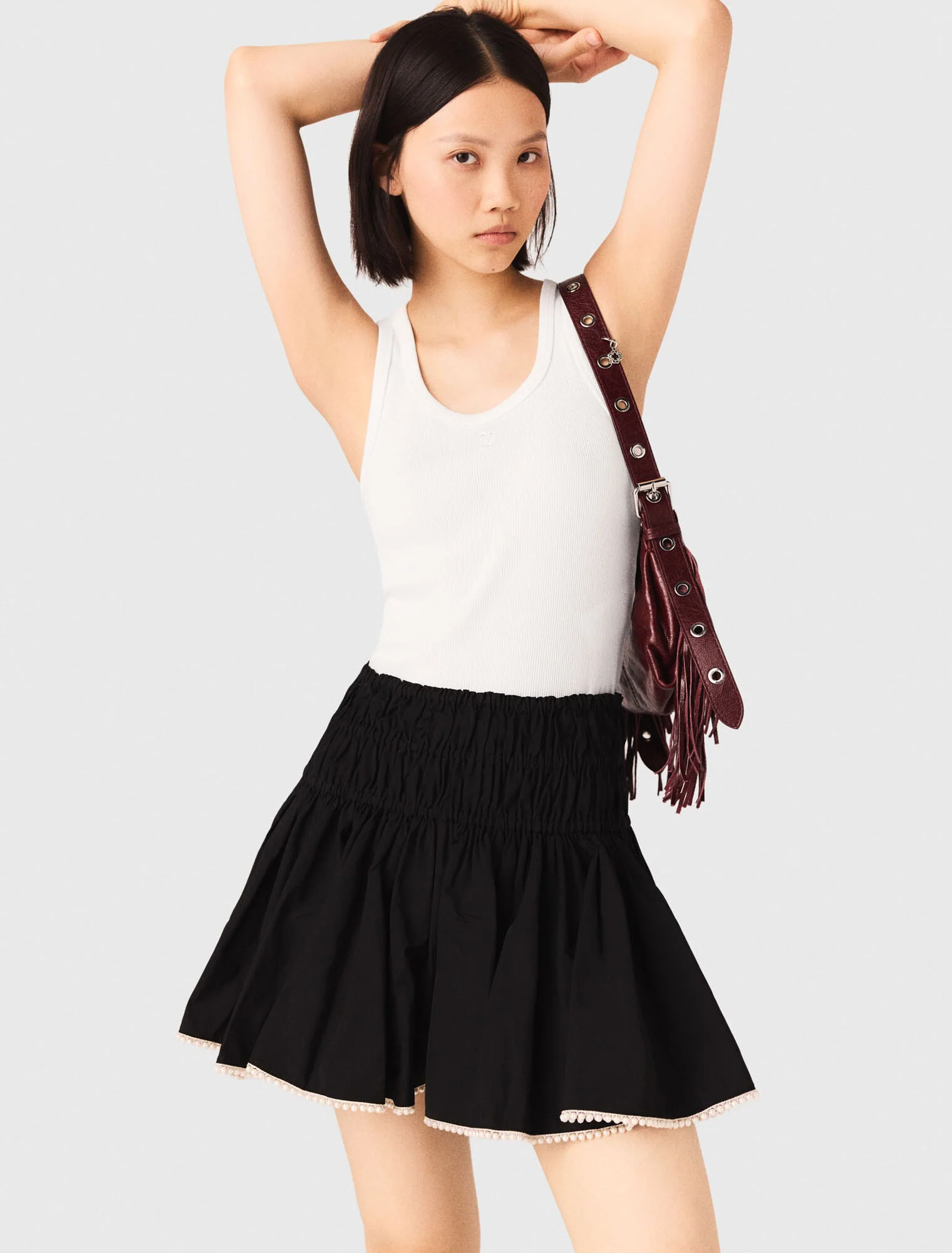 Rib Knit Tank Top White - Image 4
