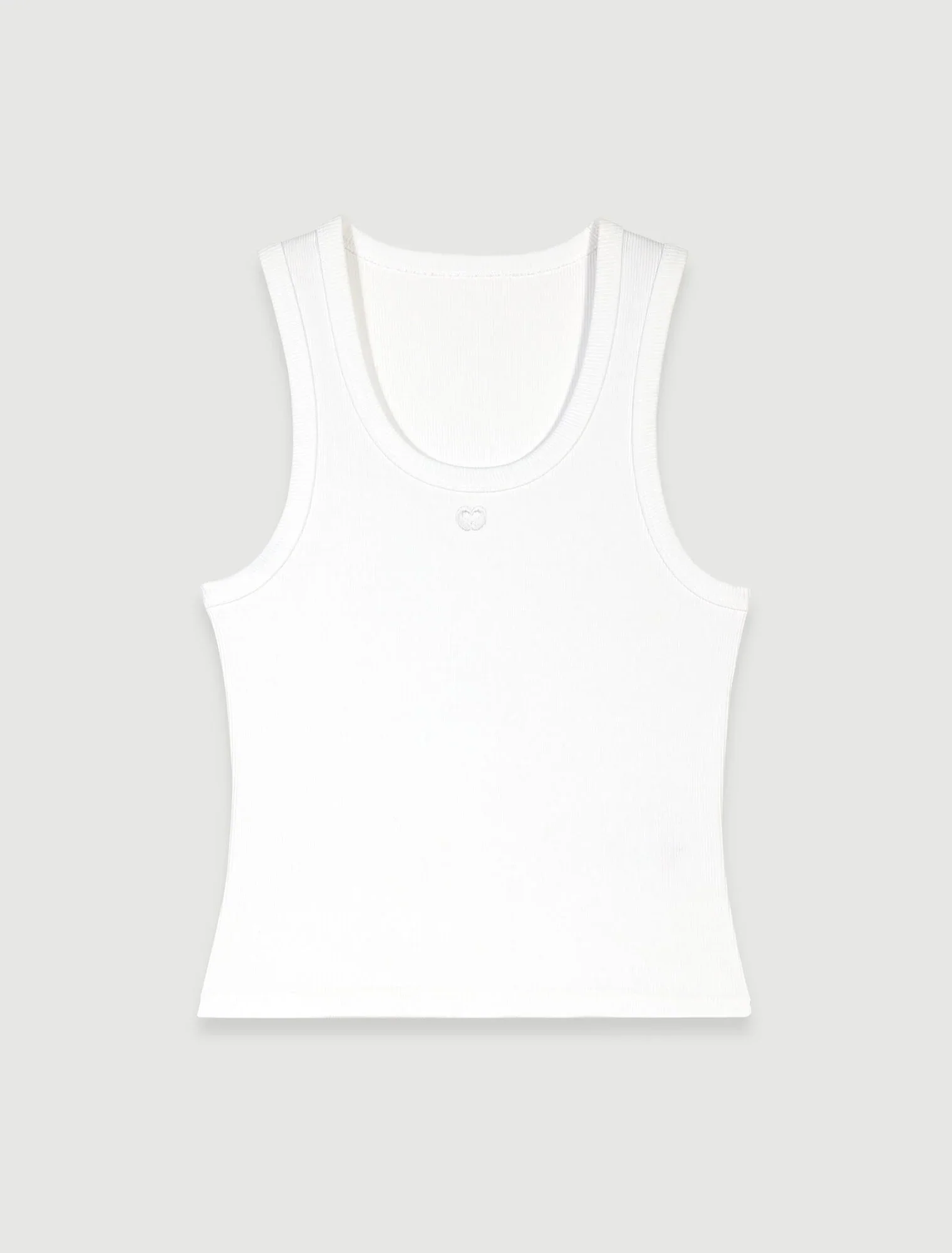 Rib Knit Tank Top White - Image 7