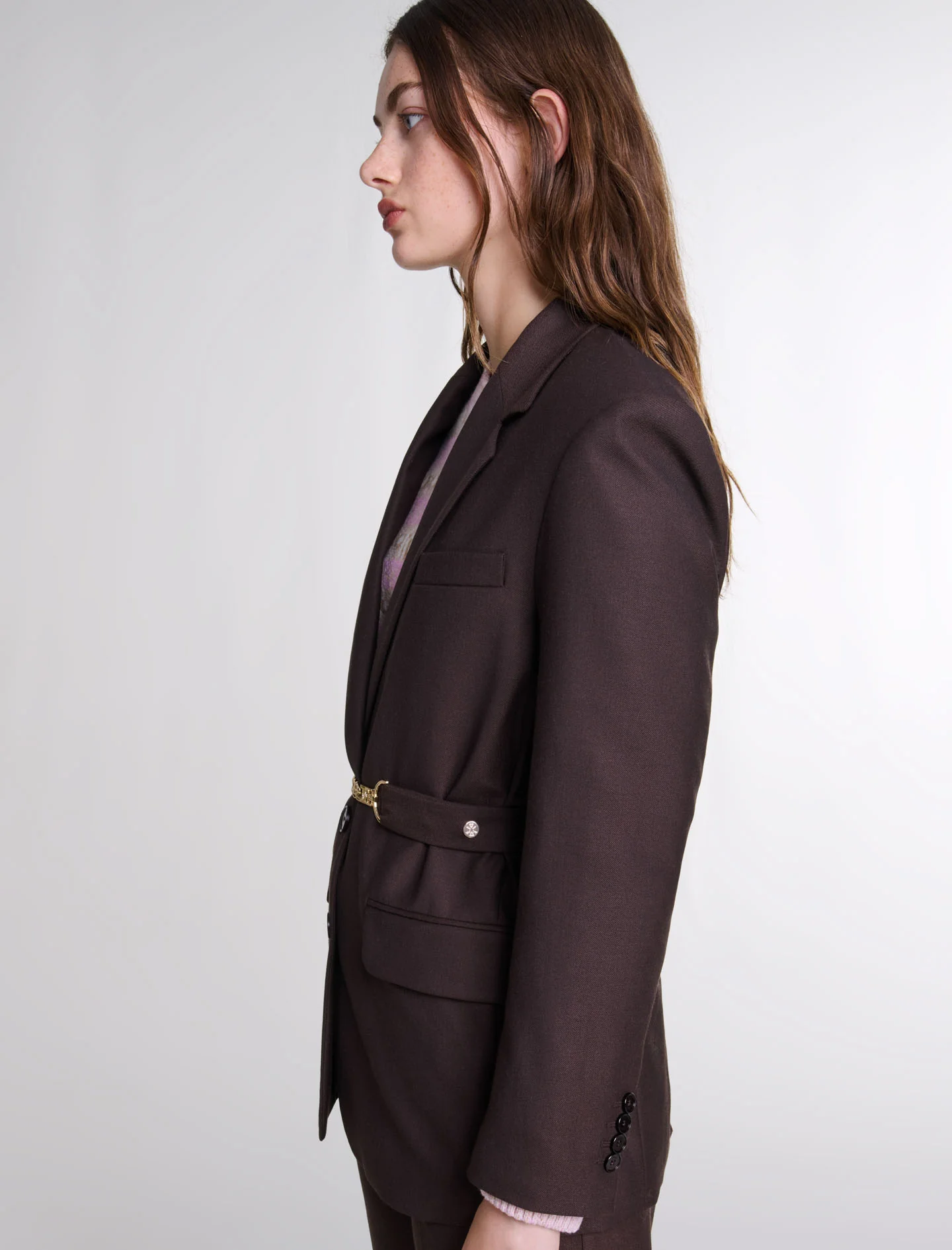 Belted suit jacket Brown - Image 6