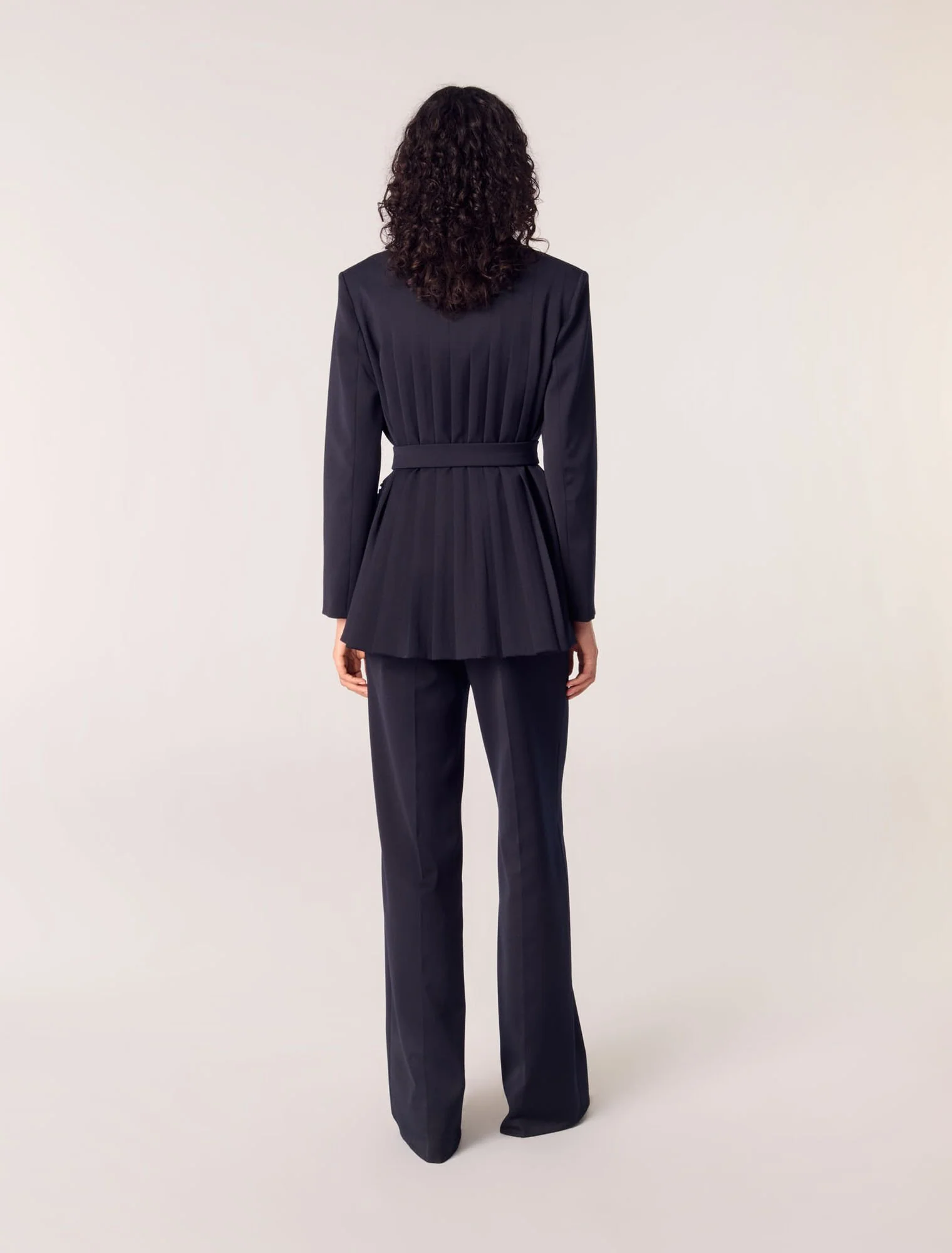 Suit jacket with pleated back Navy - Image 3