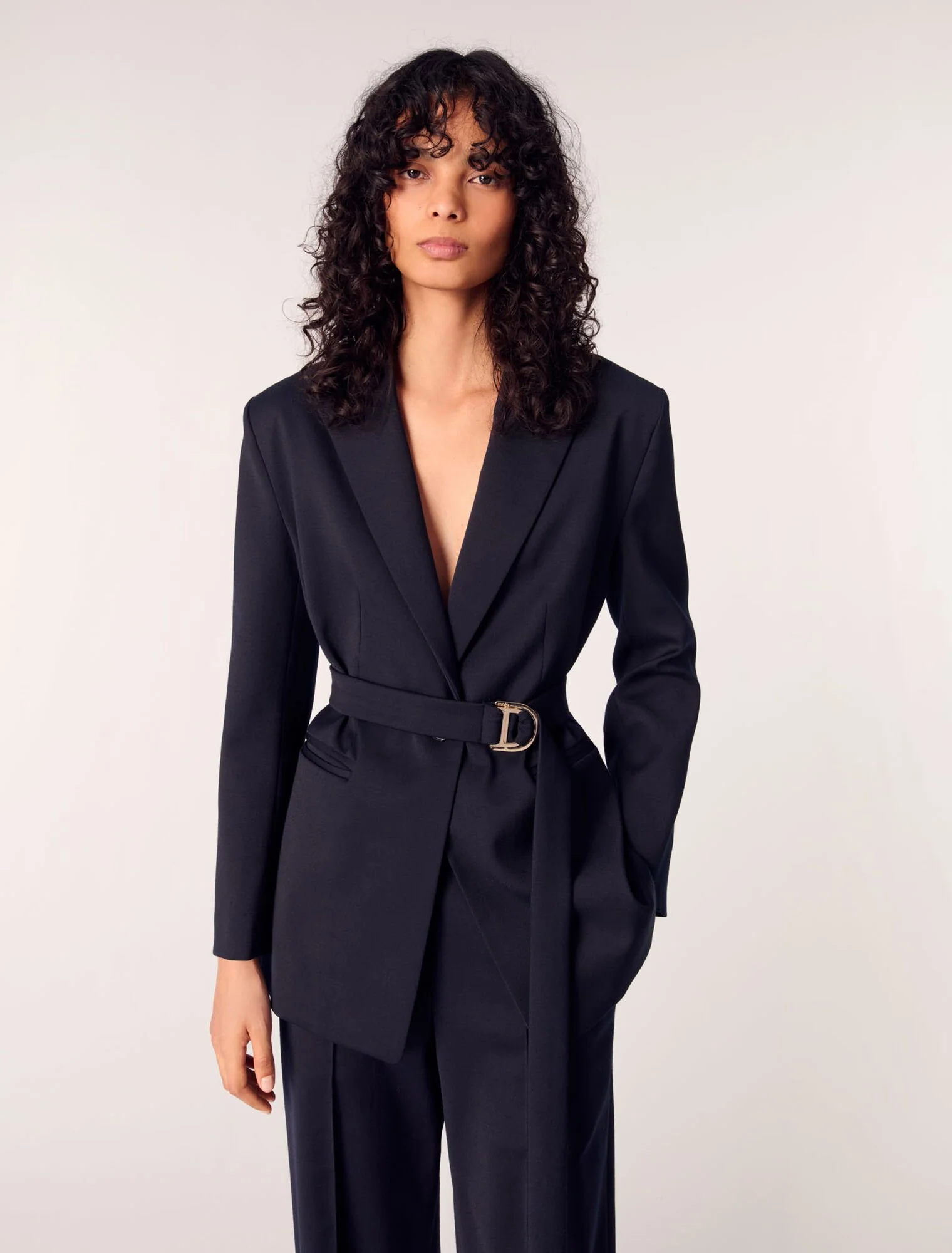Suit jacket with pleated back Navy - Image 4