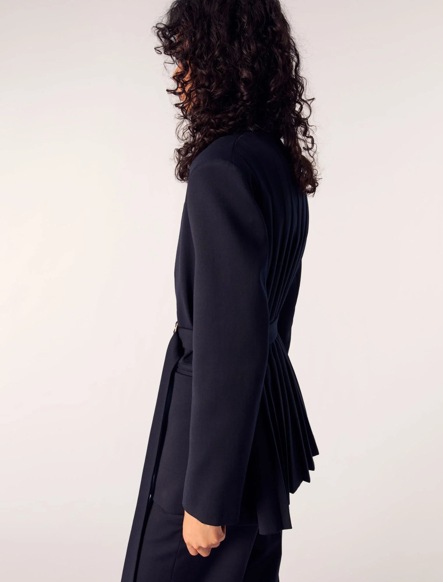 Suit jacket with pleated back Navy - Image 6