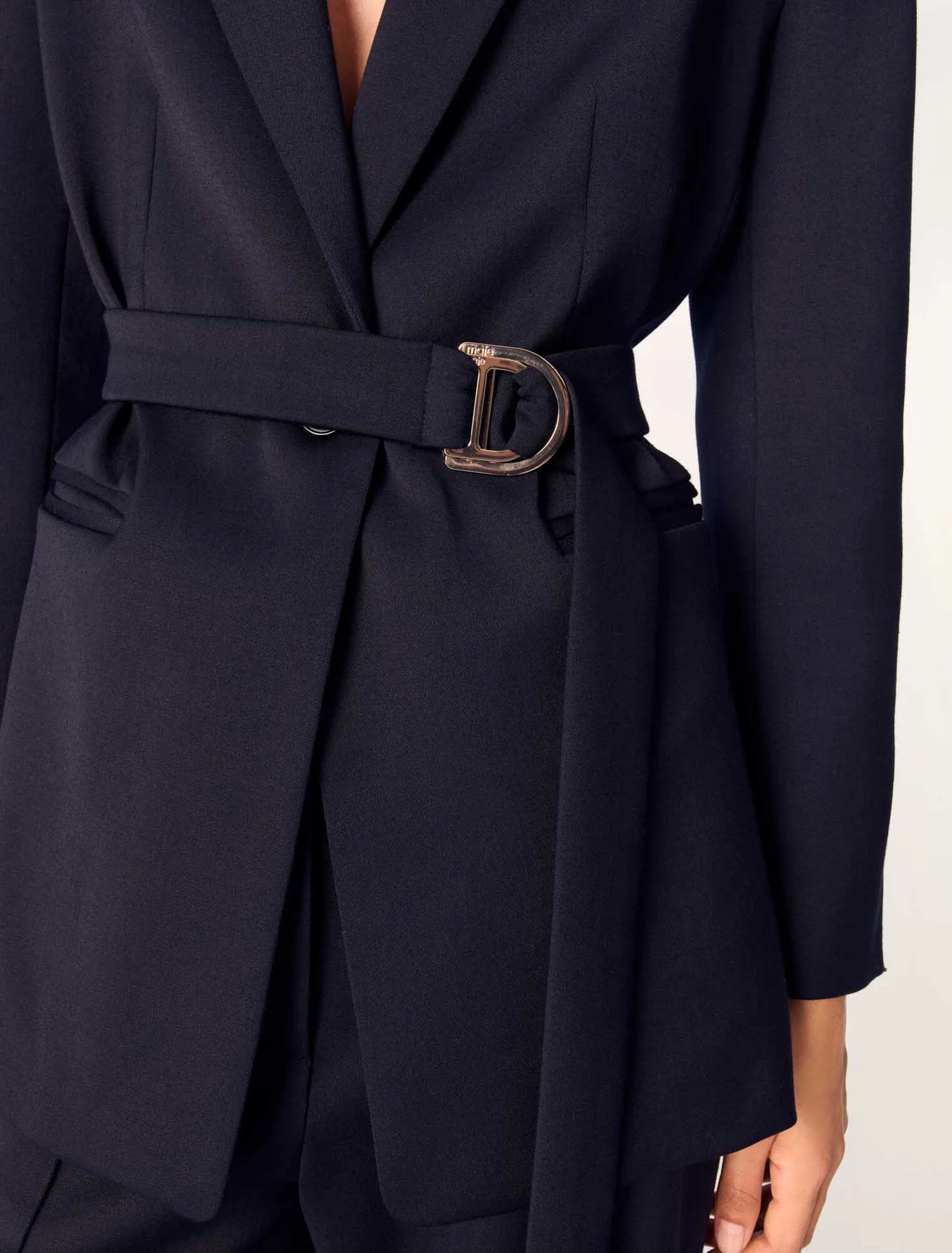 Suit jacket with pleated back Navy - Image 7