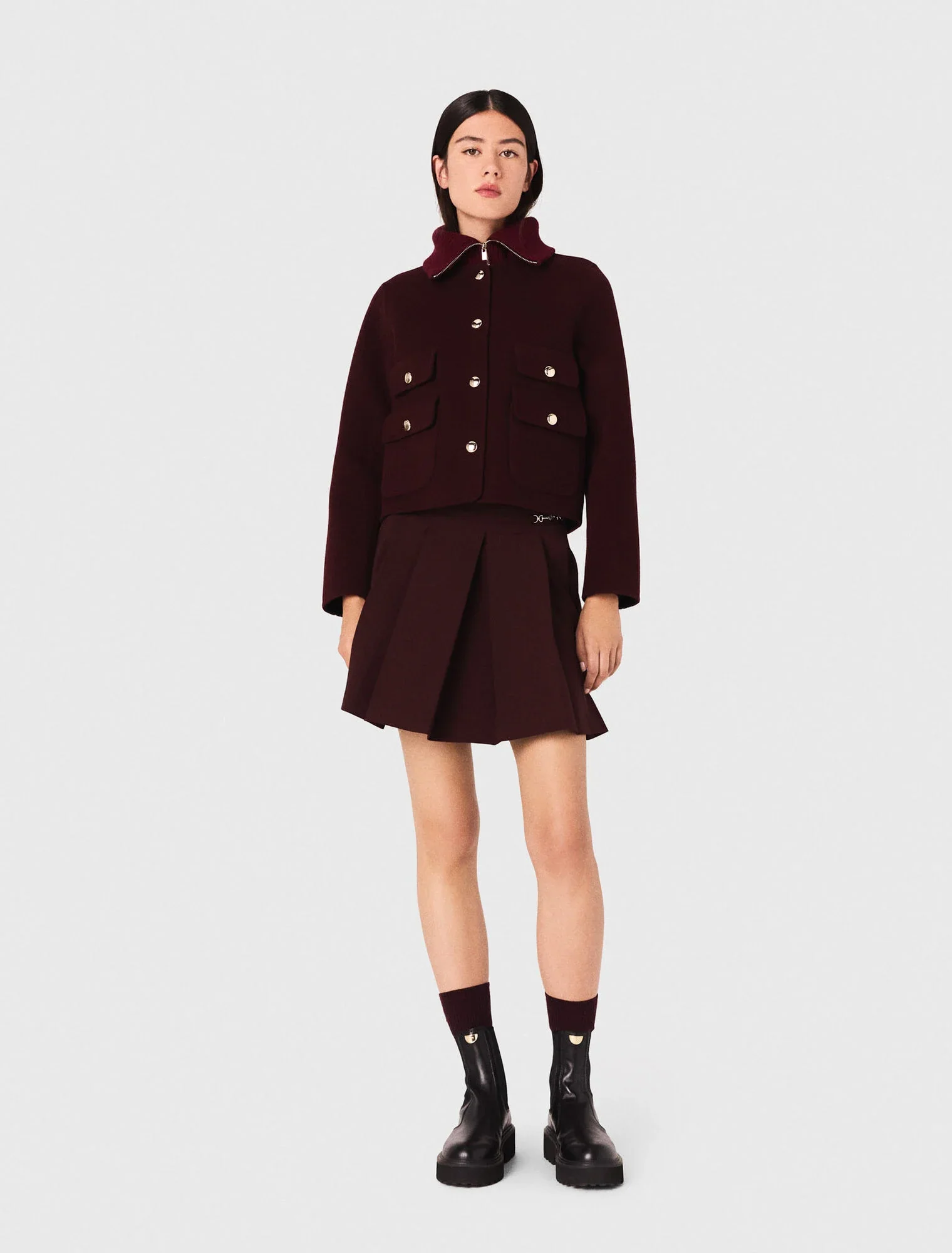 Reversible double-faced jacket Burgundy