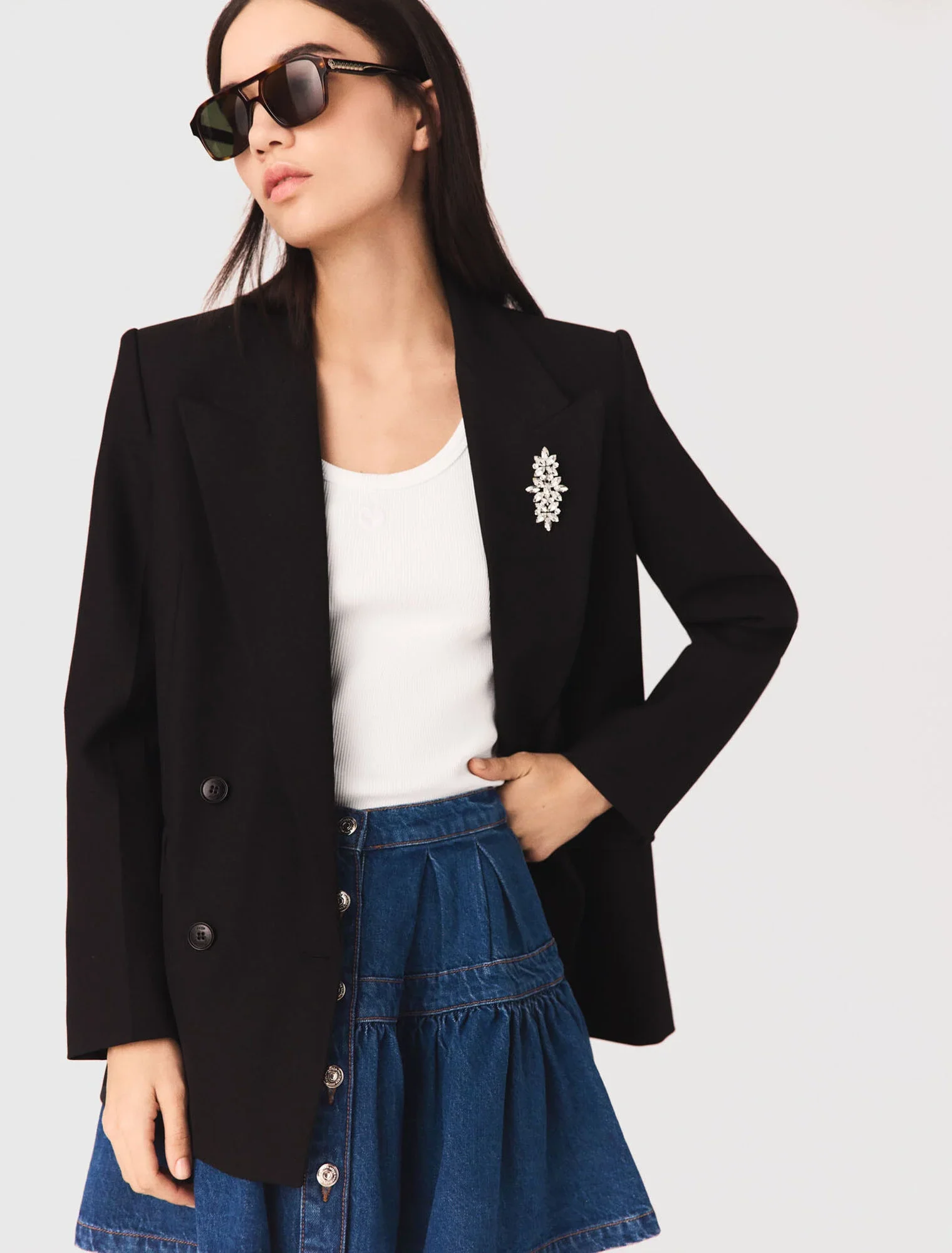 Double-breasted jacket Black - Image 6