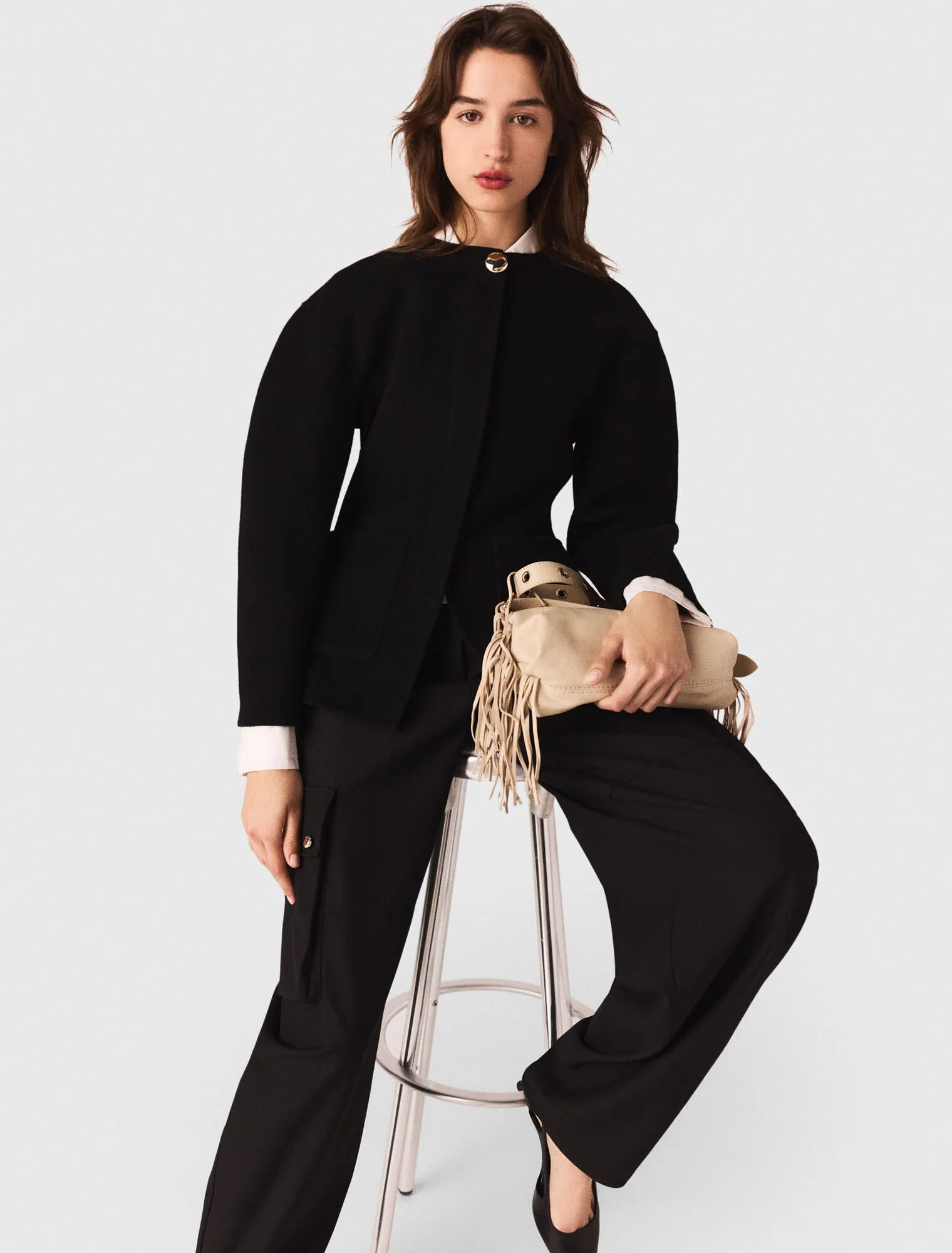 Double-faced coat Black - Image 4