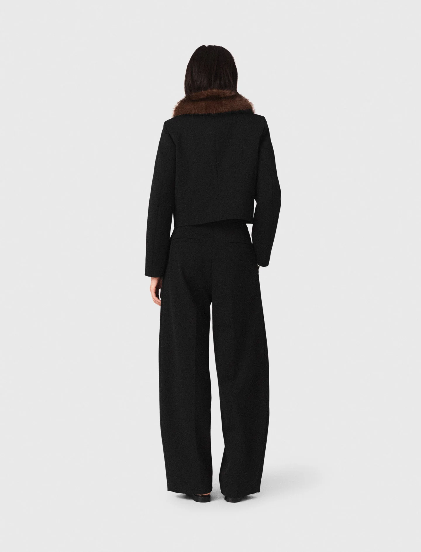 Short Jacket With Removable Collar Black - Image 3