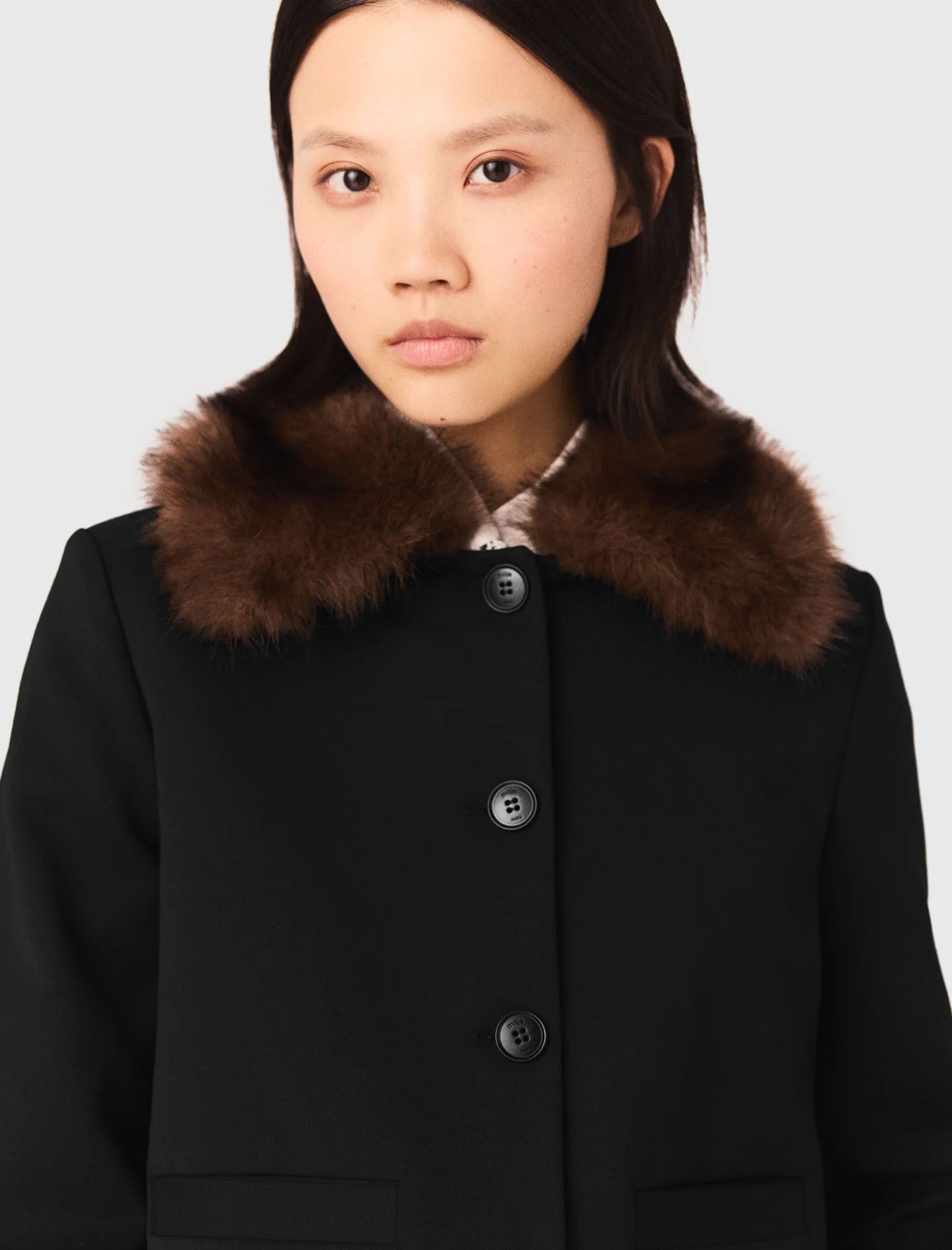 Short Jacket With Removable Collar Black - Image 5