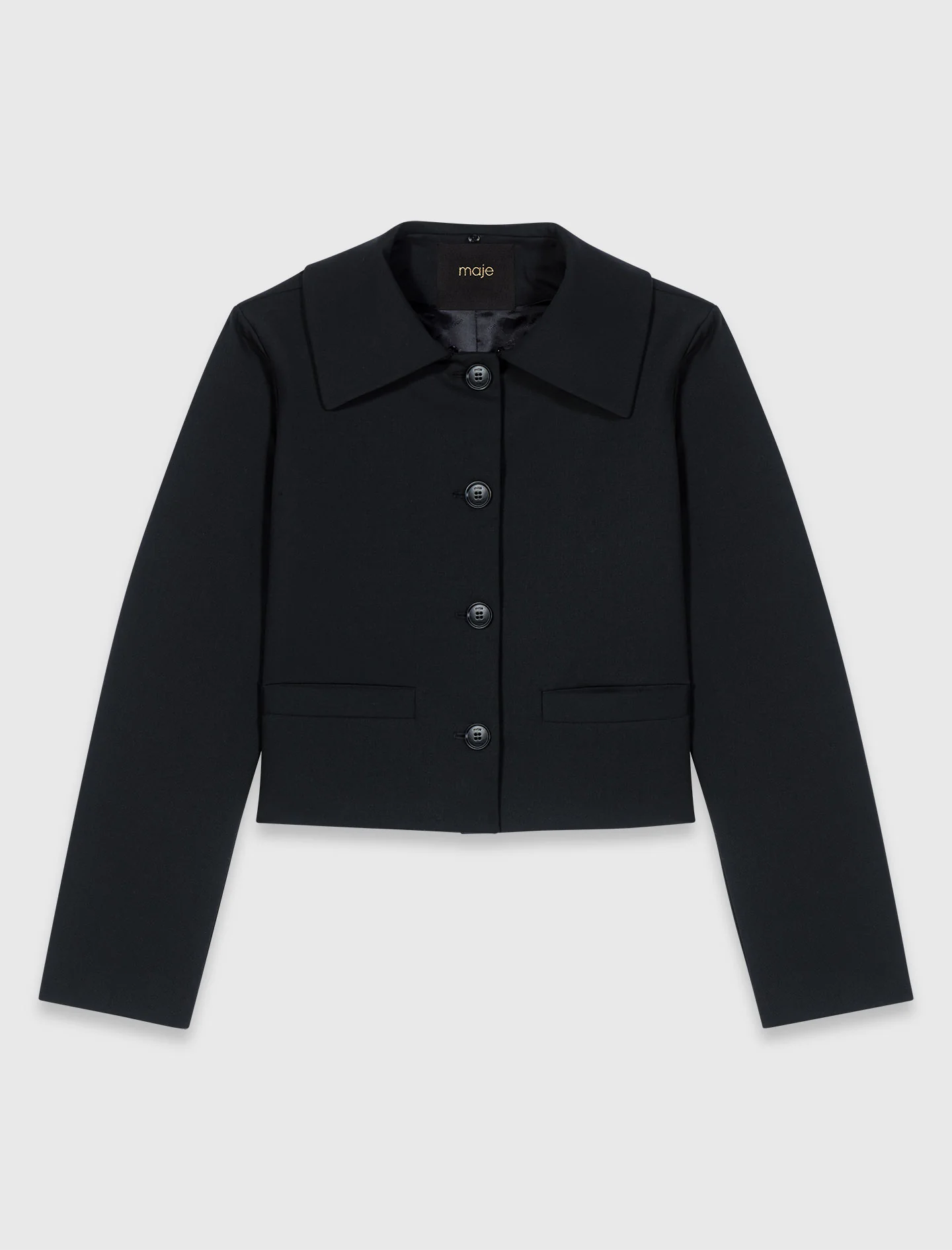 Short Jacket With Removable Collar Black - Image 8