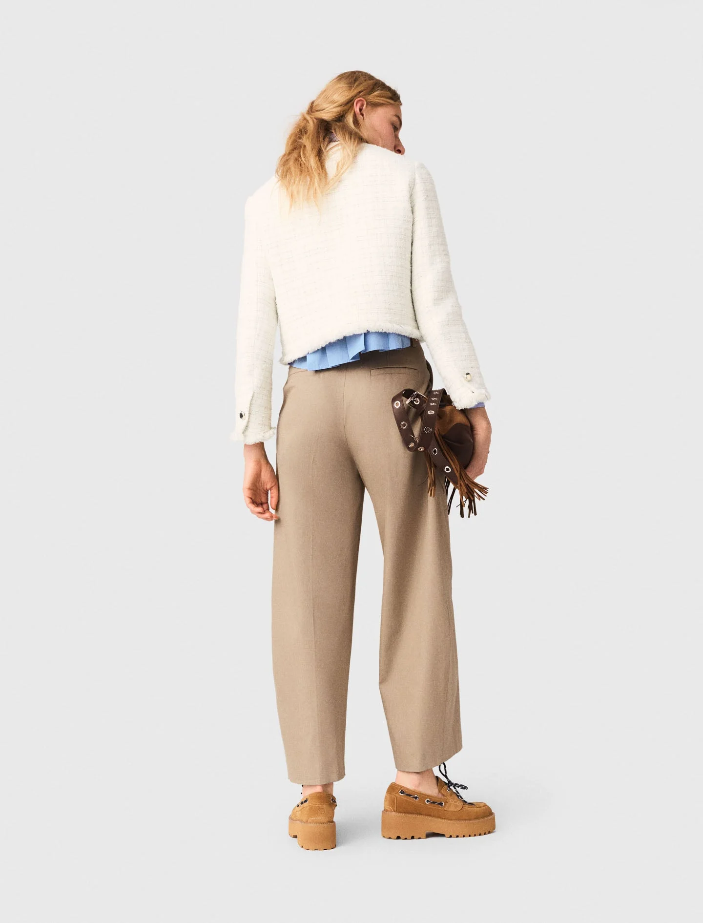 Short Tweed Jacket Ecru - Image 3