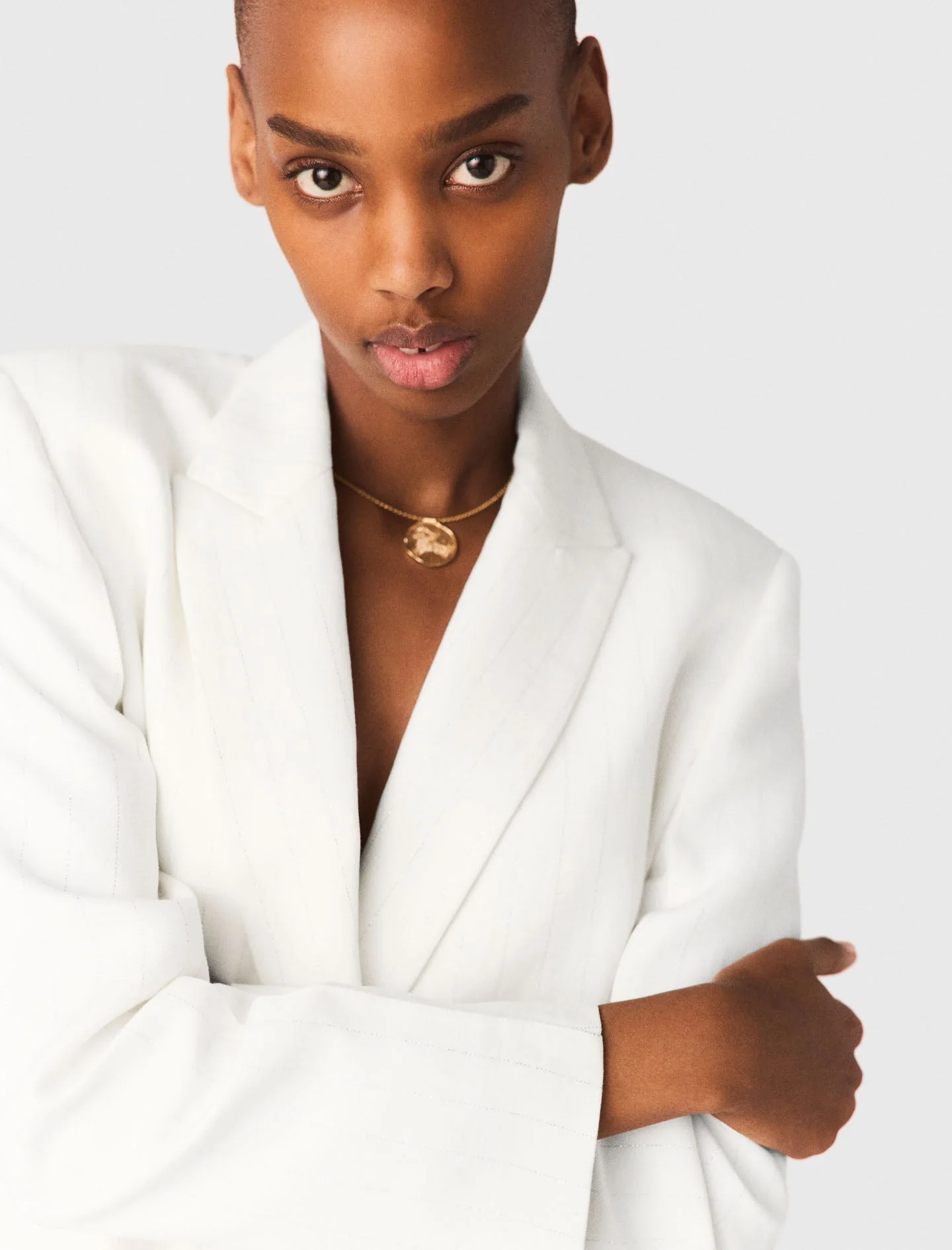 Double-Breasted Suit Jacket White - Image 7