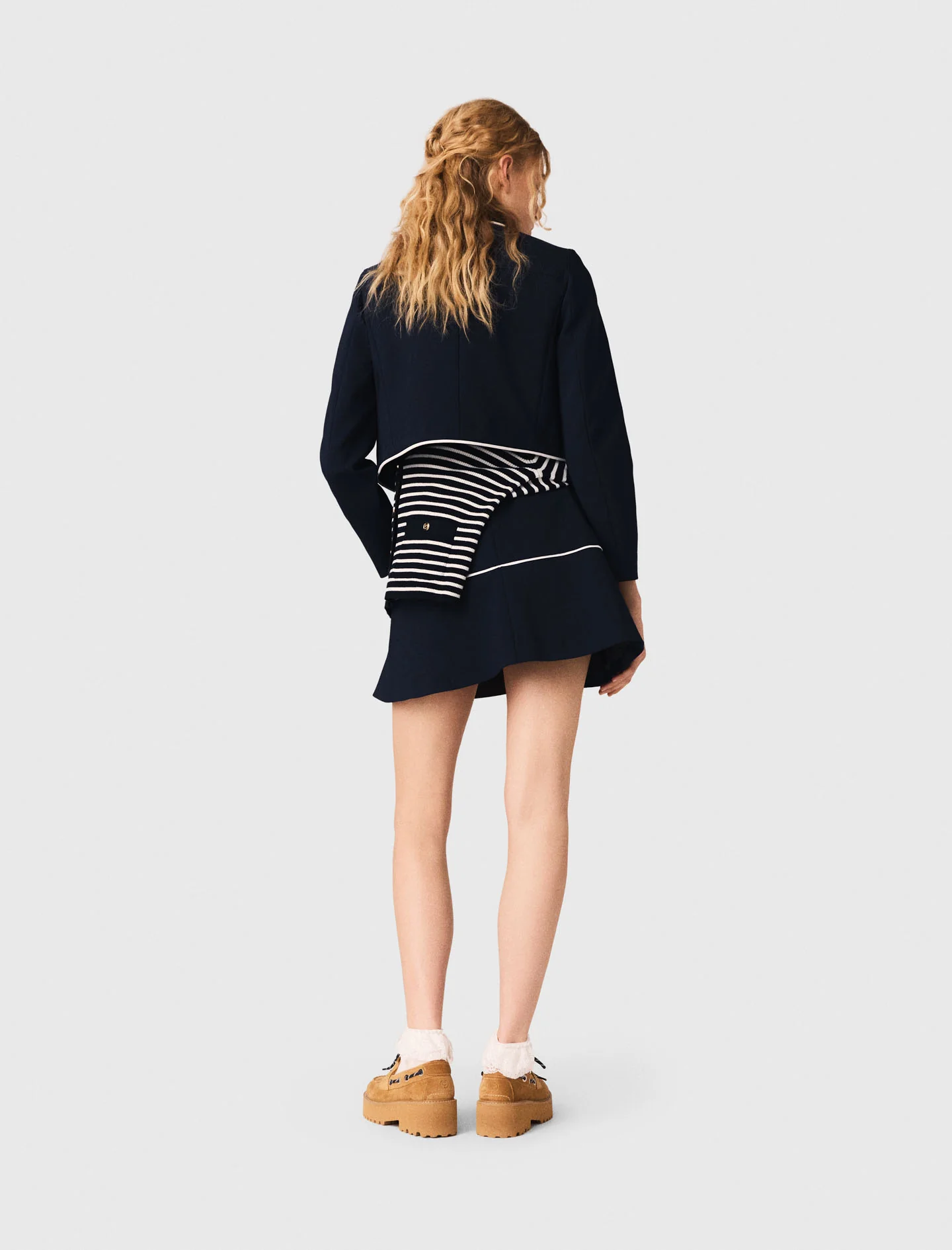 Contrast-Trim Short Jacket Navy - Image 2