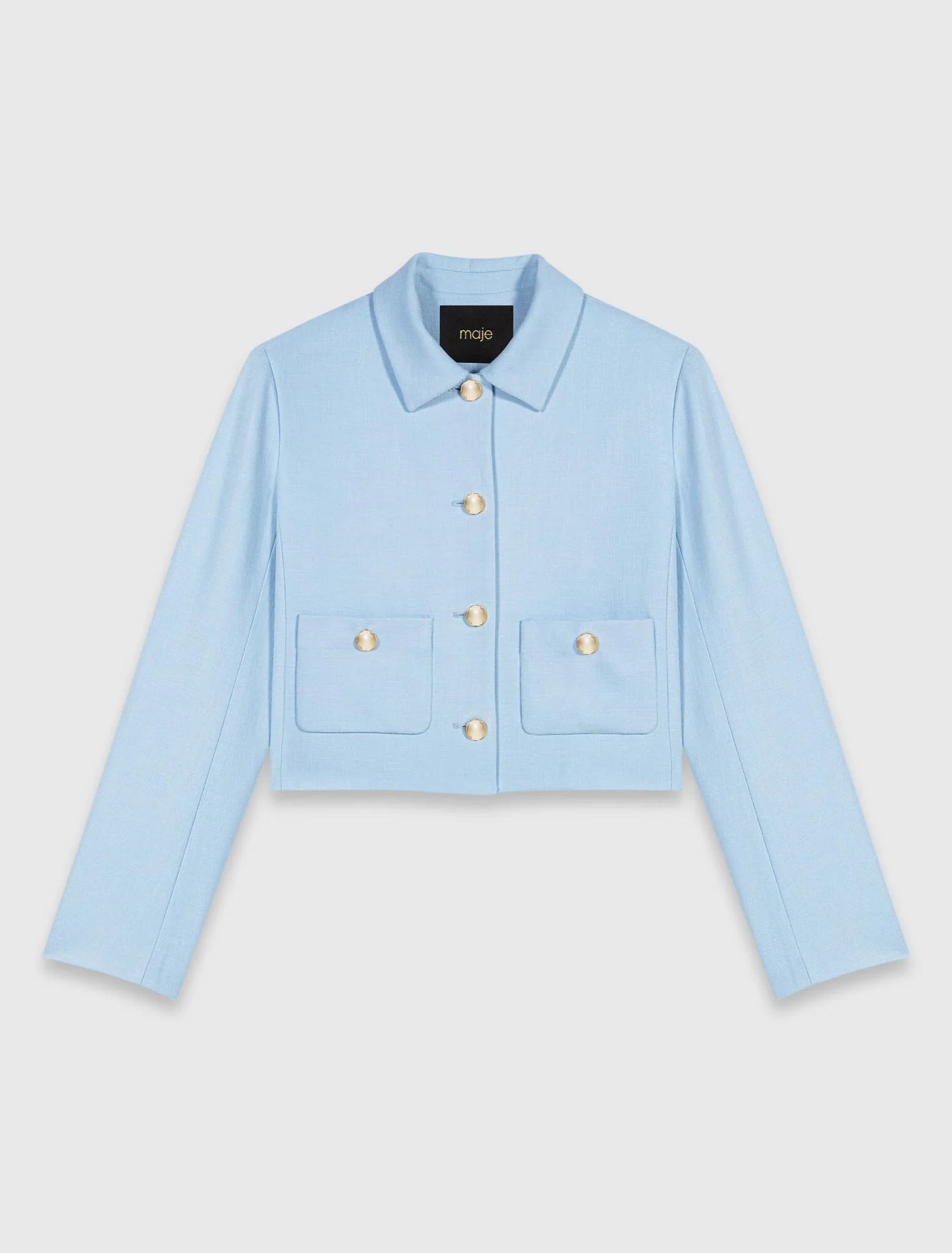 Short Single-Breasted Jacket Blue Sky - Image 7